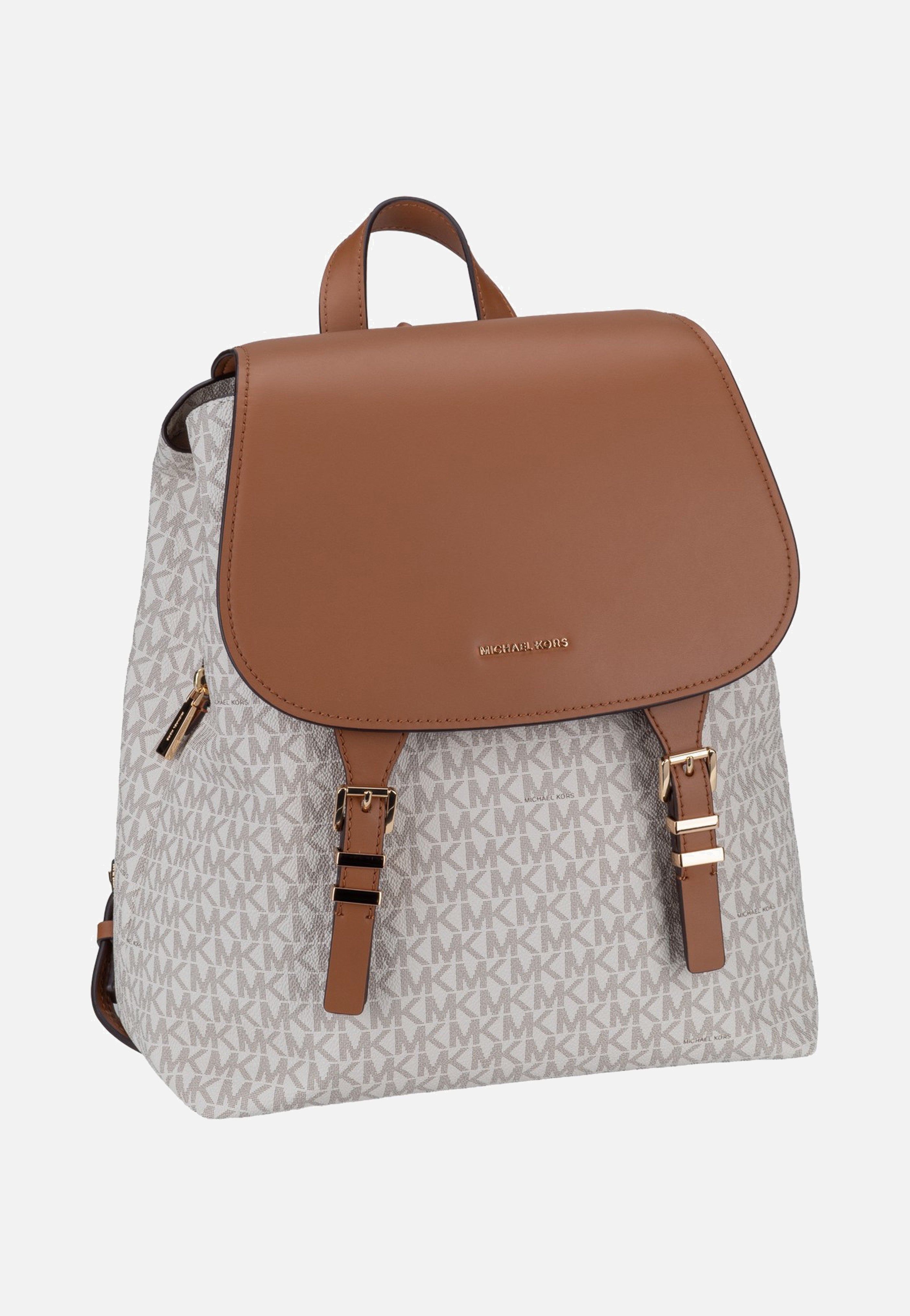 Michael Kors Quinn MD Flap Vanilla/Acorn Rucksack