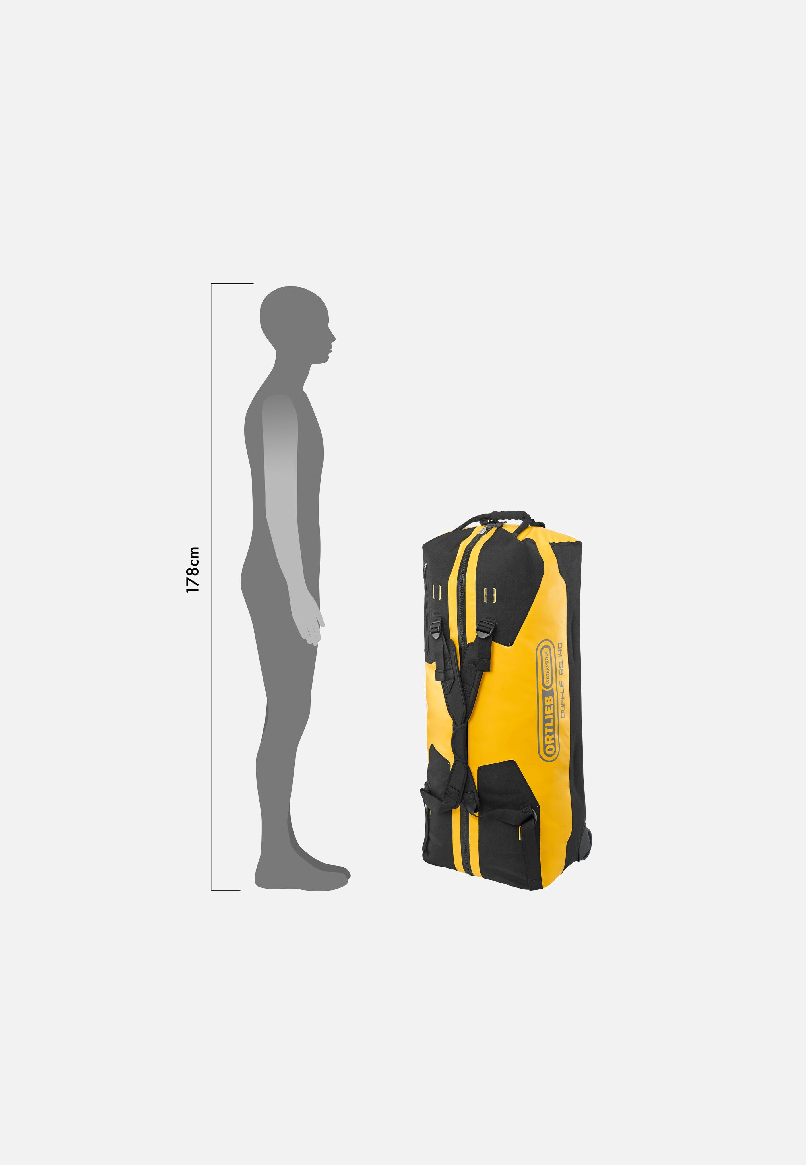 ORTLIEB Duffle RS 140L Sonnengelb Schwarz Reisetasche