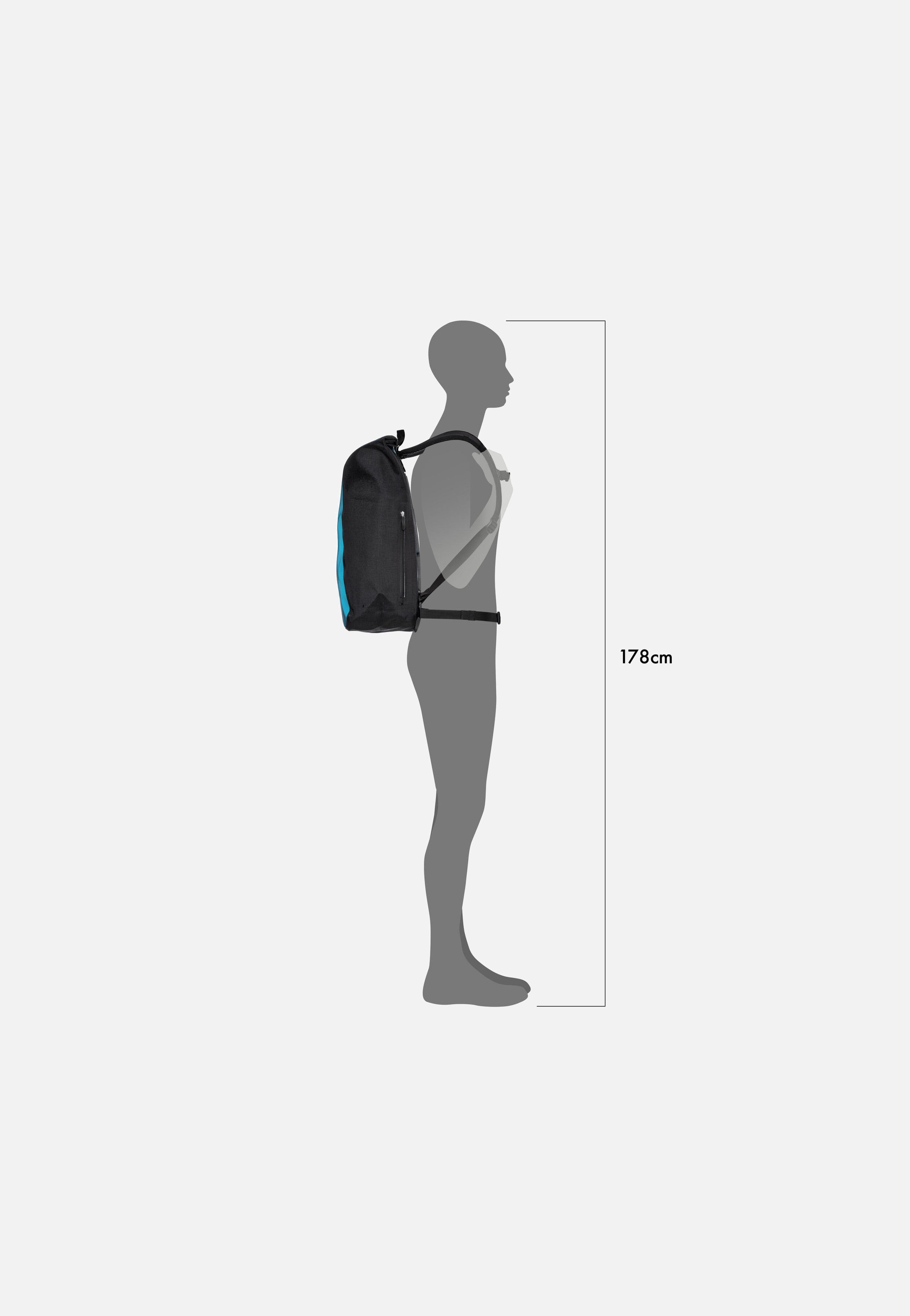 ORTLIEB Velocity 29L Petrol Schwarz Rolltop Rucksack