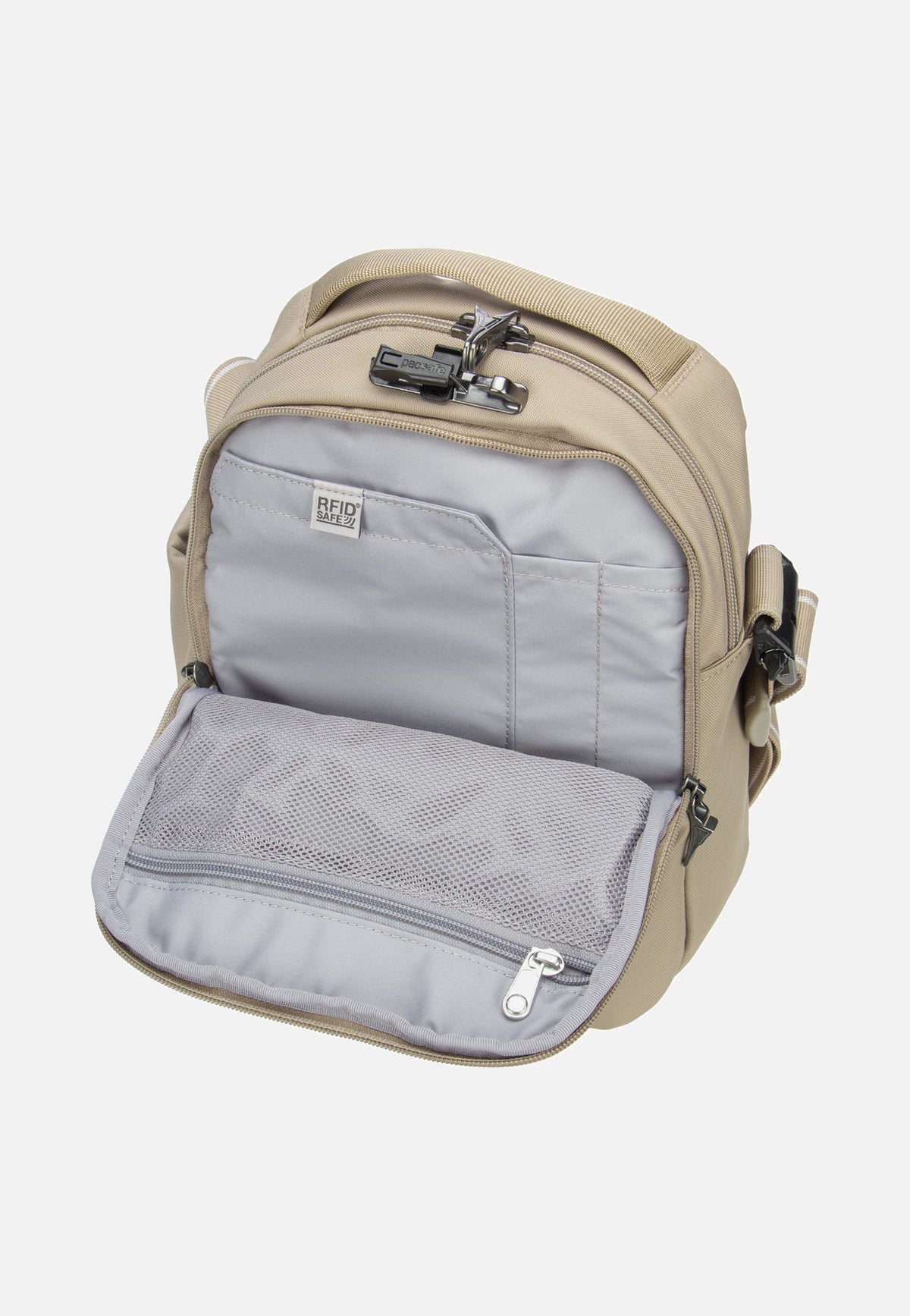 Pacsafe V Tour Beige Umhängetasche