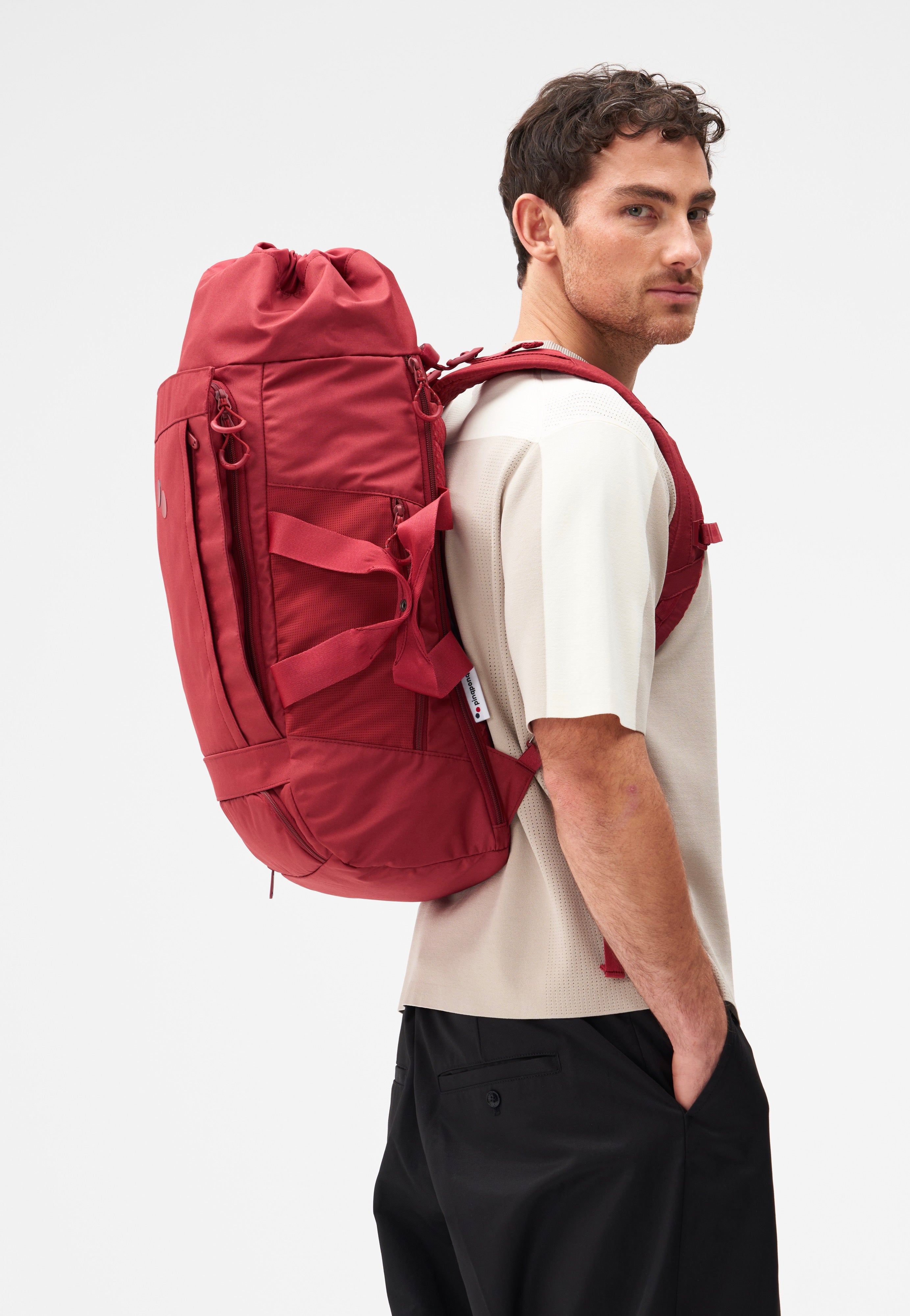 pinqponq Blok Large Sienna Red Travel Backpack