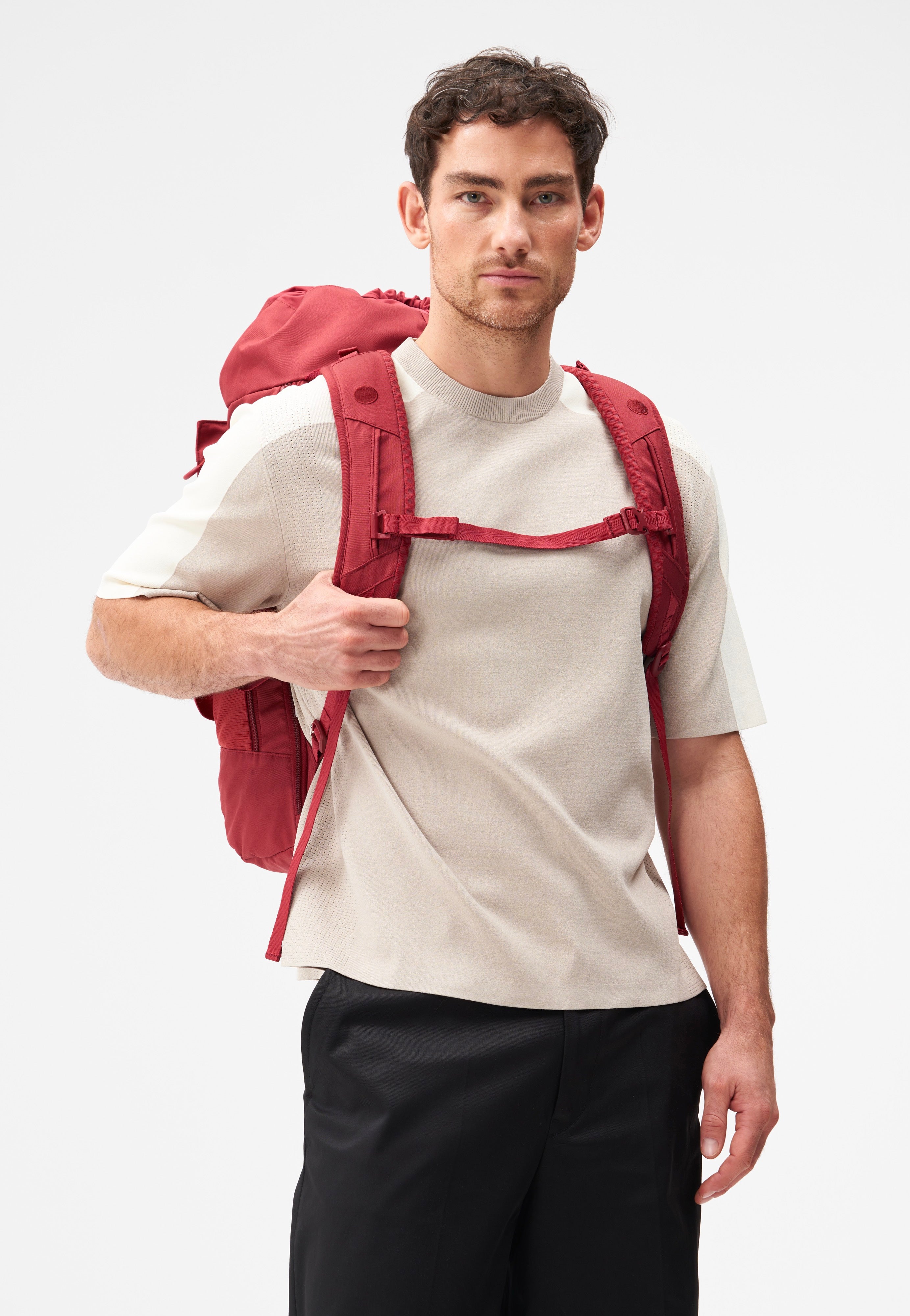 pinqponq Blok Large Sienna Red Travel Backpack
