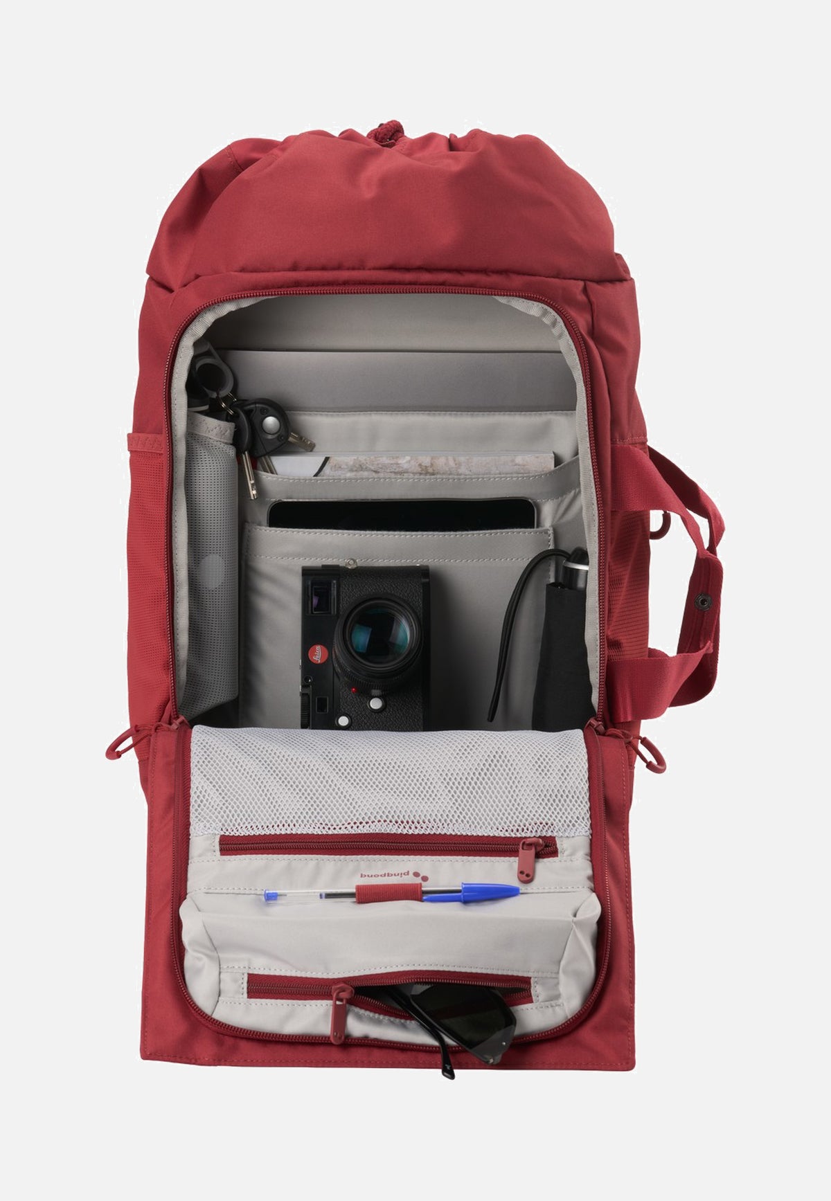 pinqponq Blok Medium Sienna Red Travel Backpack