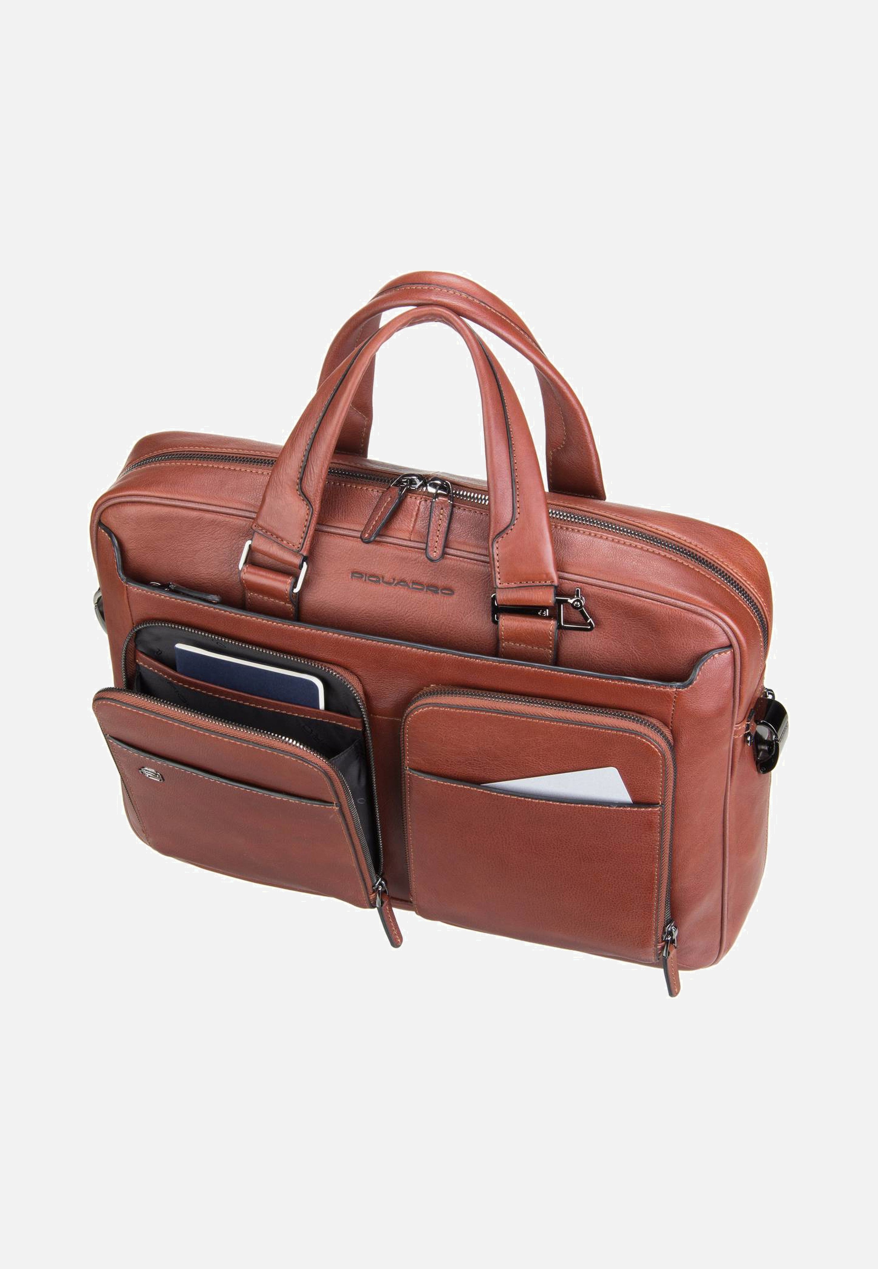 Piquadro Black Square 2849 Connequ Cuoio Tobacco Aktentasche