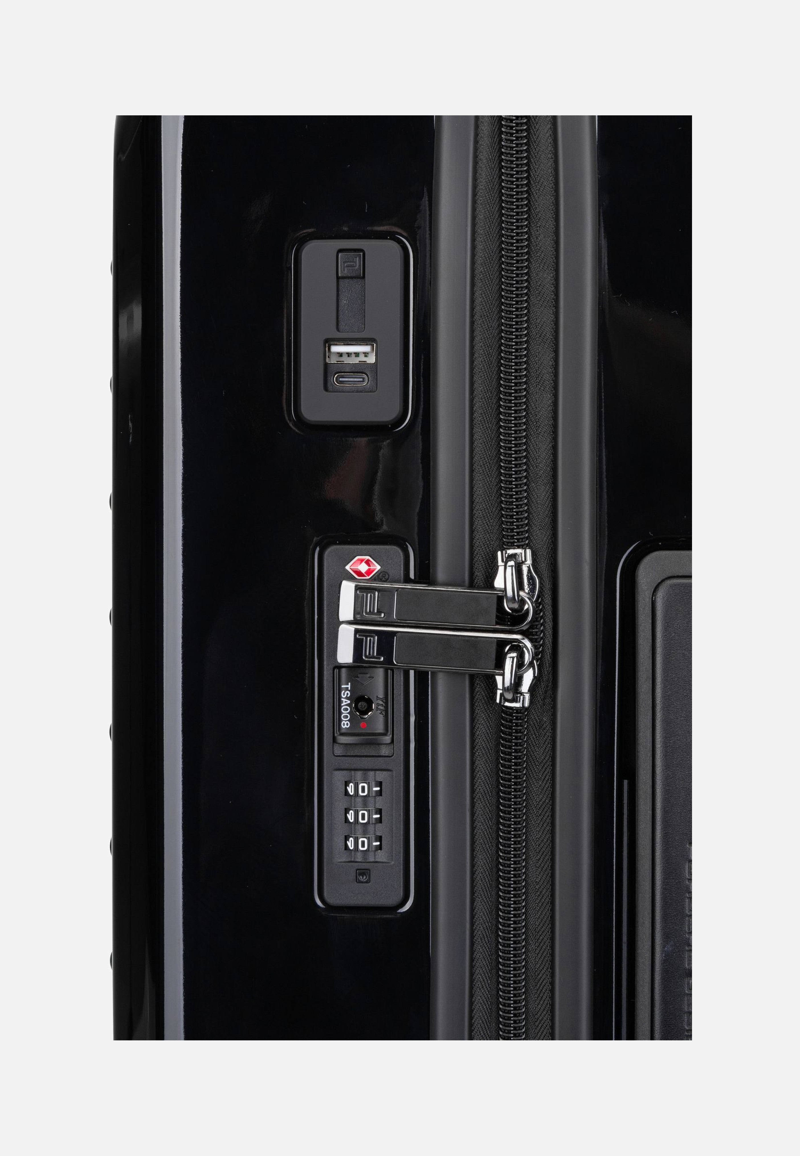 Porsche Design Roadster 4W Trolley S Shiny Black Koffer