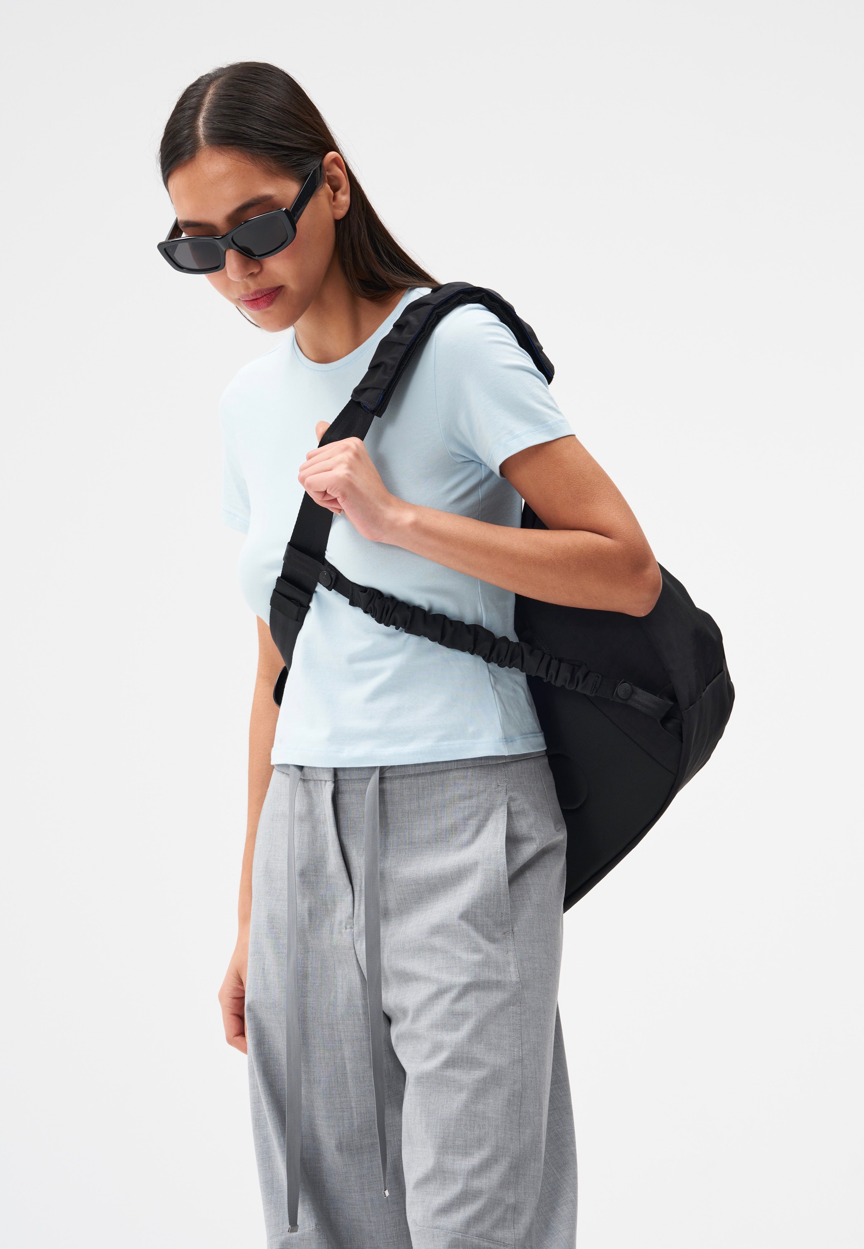 pinqponq Krumm Large Crinkle Black Hobo Bag