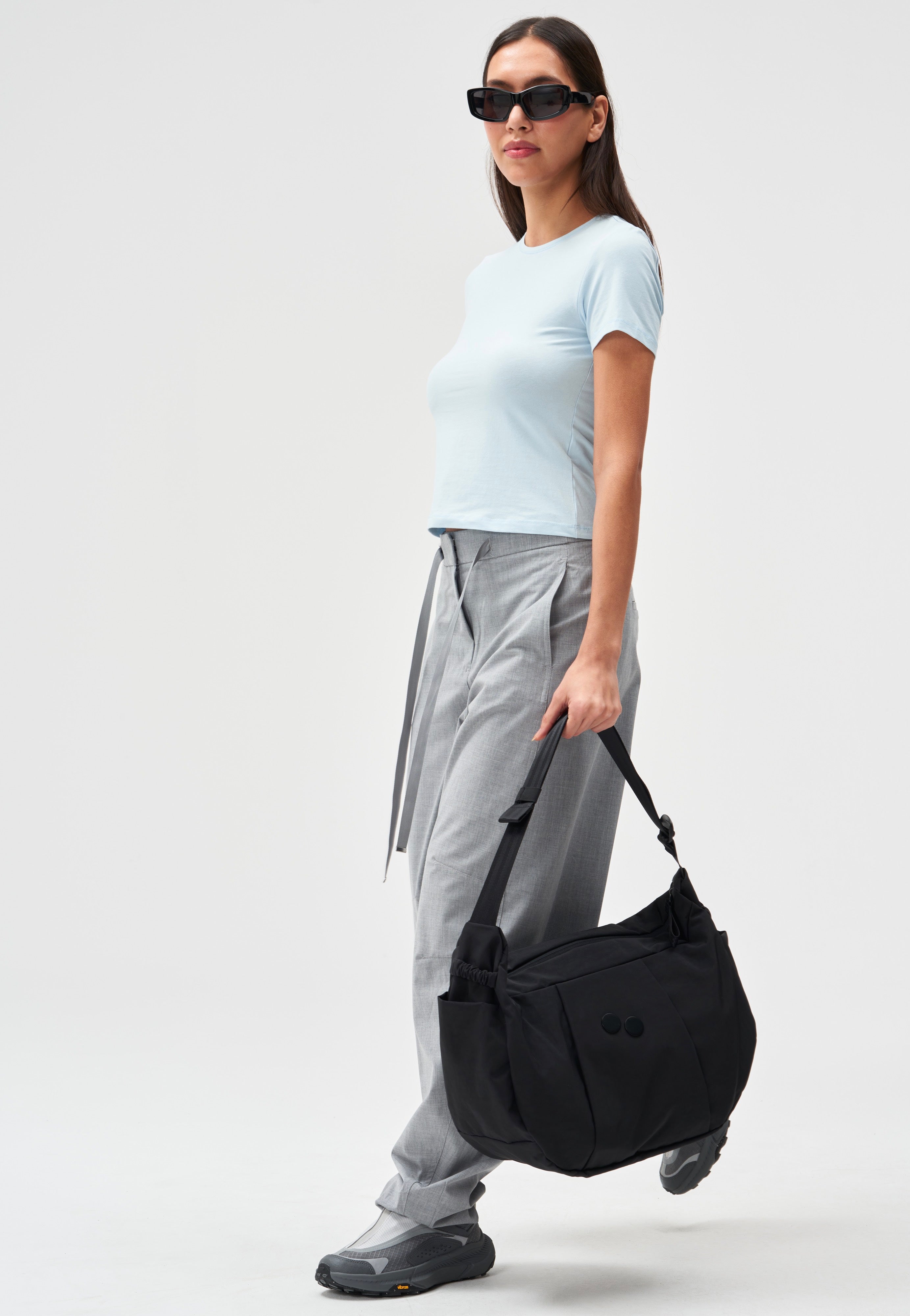 pinqponq Krumm Large Crinkle Black Hobo Bag
