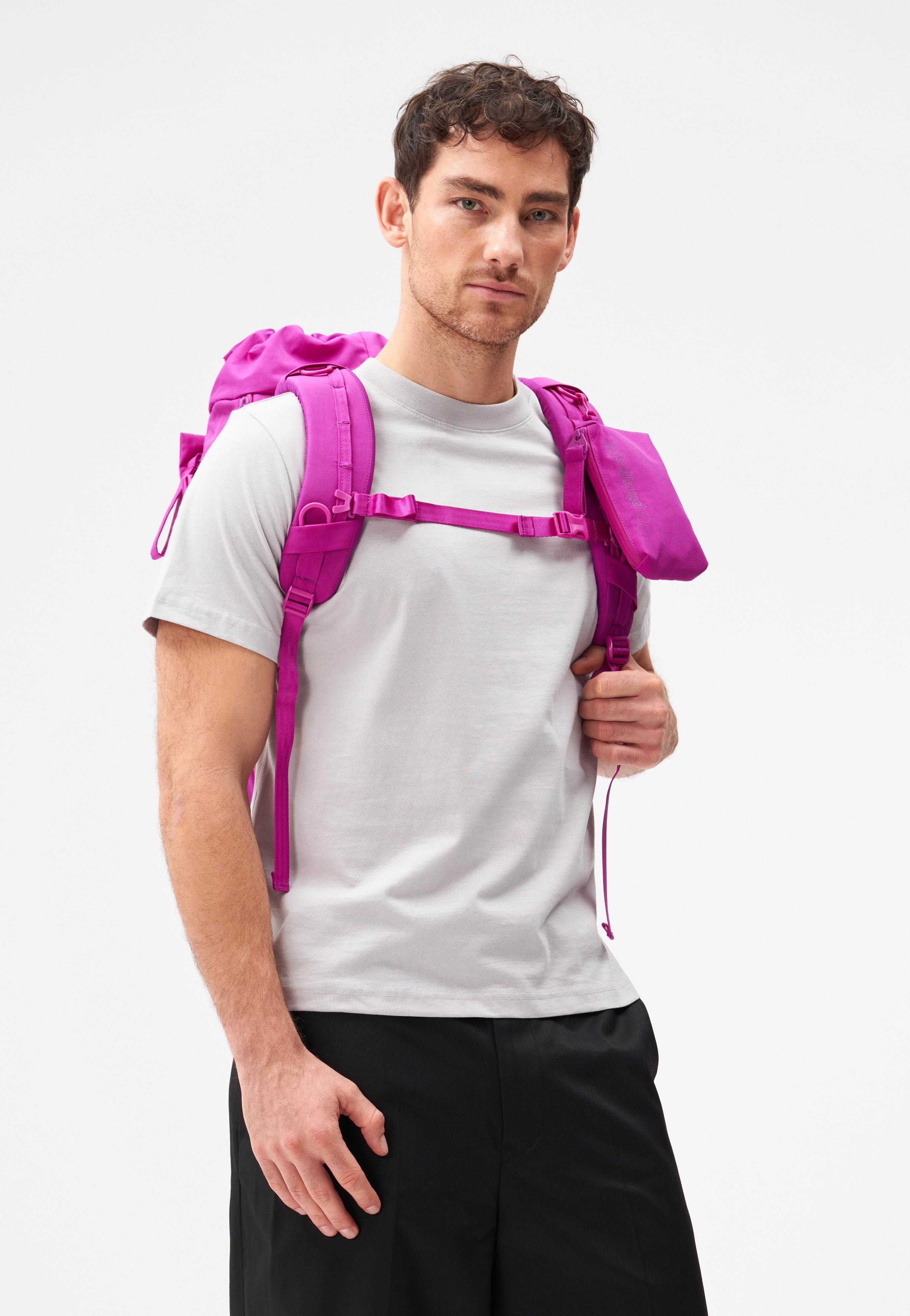 pinqponq Blok Medium Crinkle Fuchsia Backpack