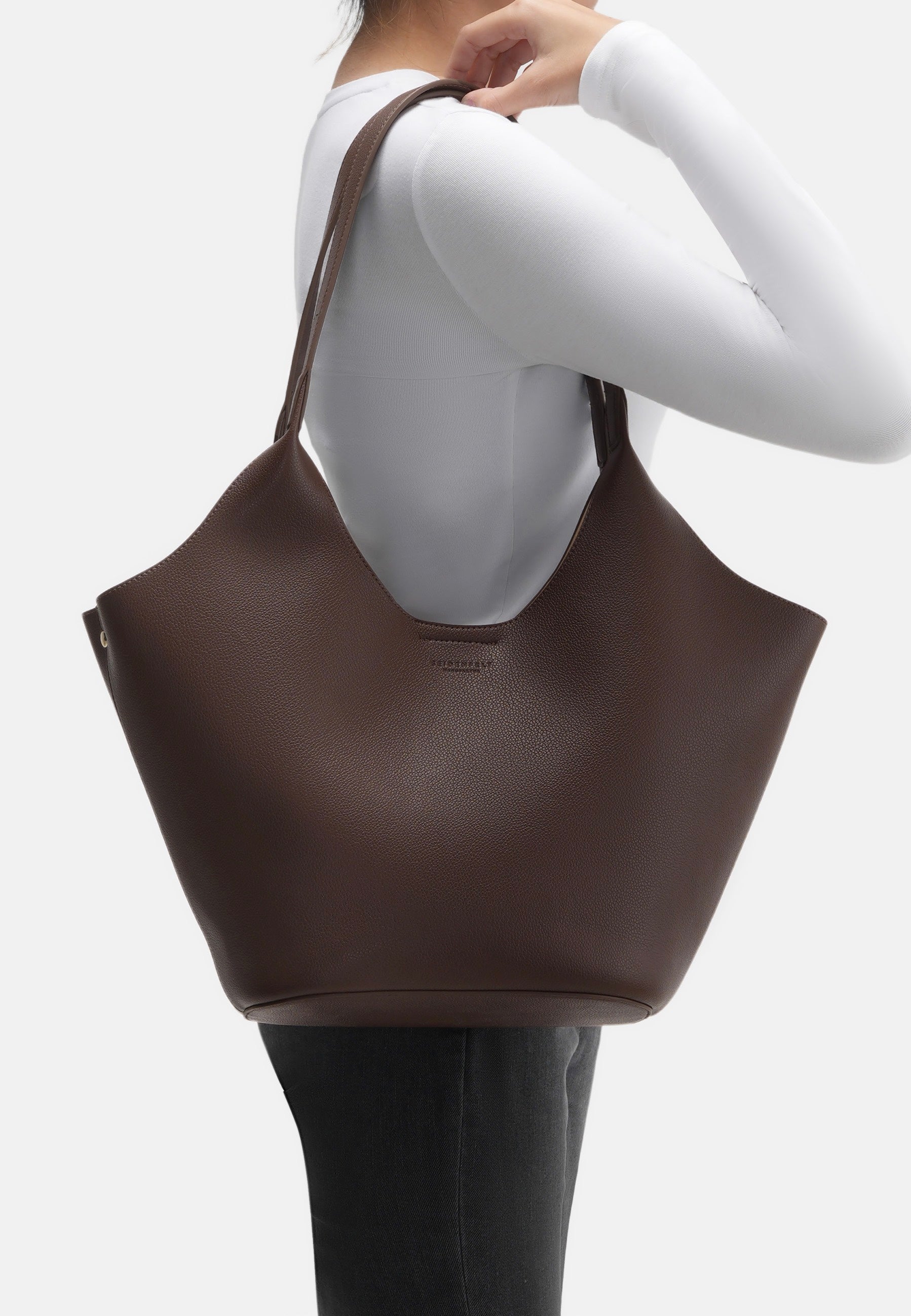 Seidenfelt Nelma Tulip Shopper Dark Brown Shopper