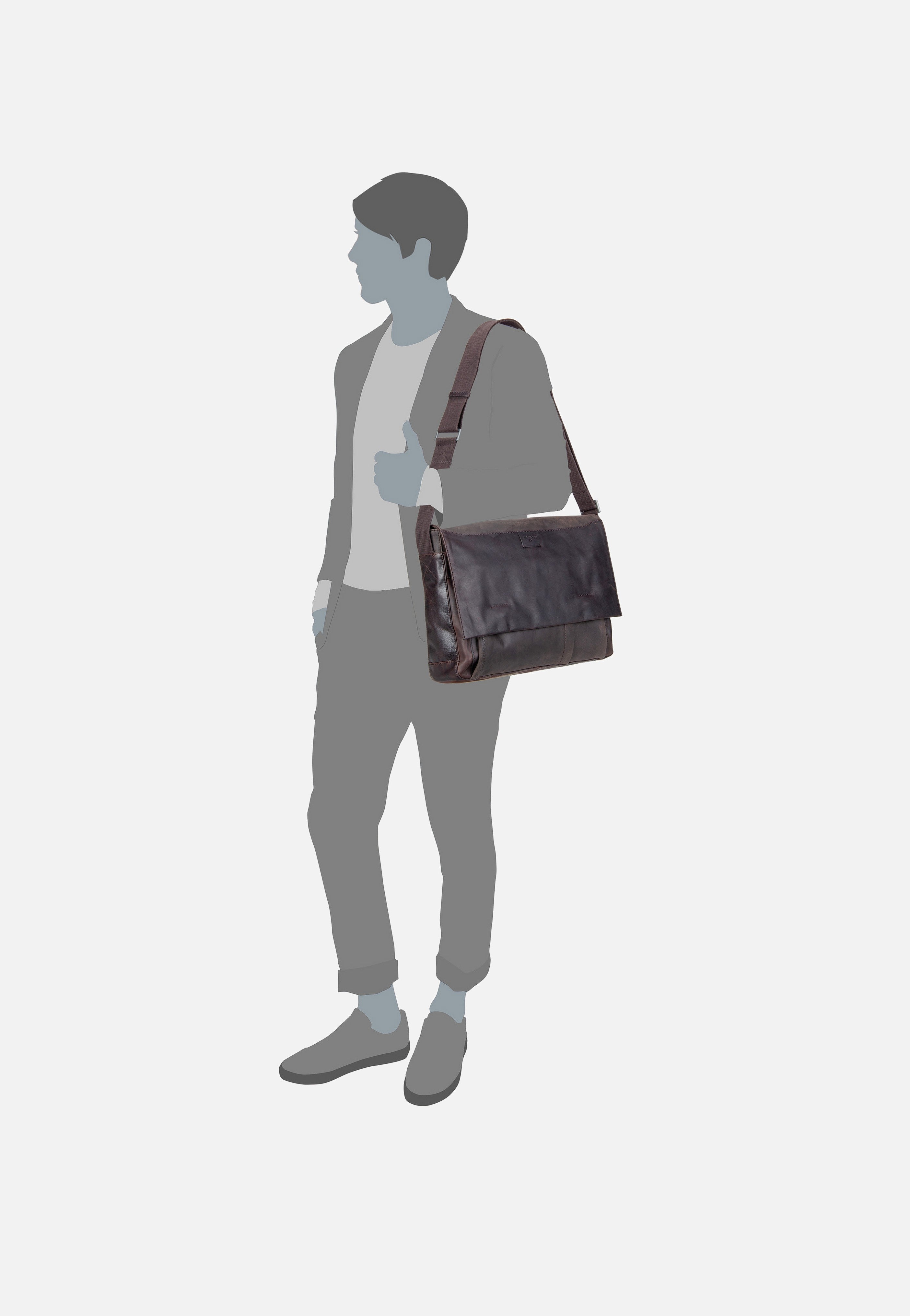 Strellson Brick Lane Jeremy LHF Dark Brown Messenger Bag