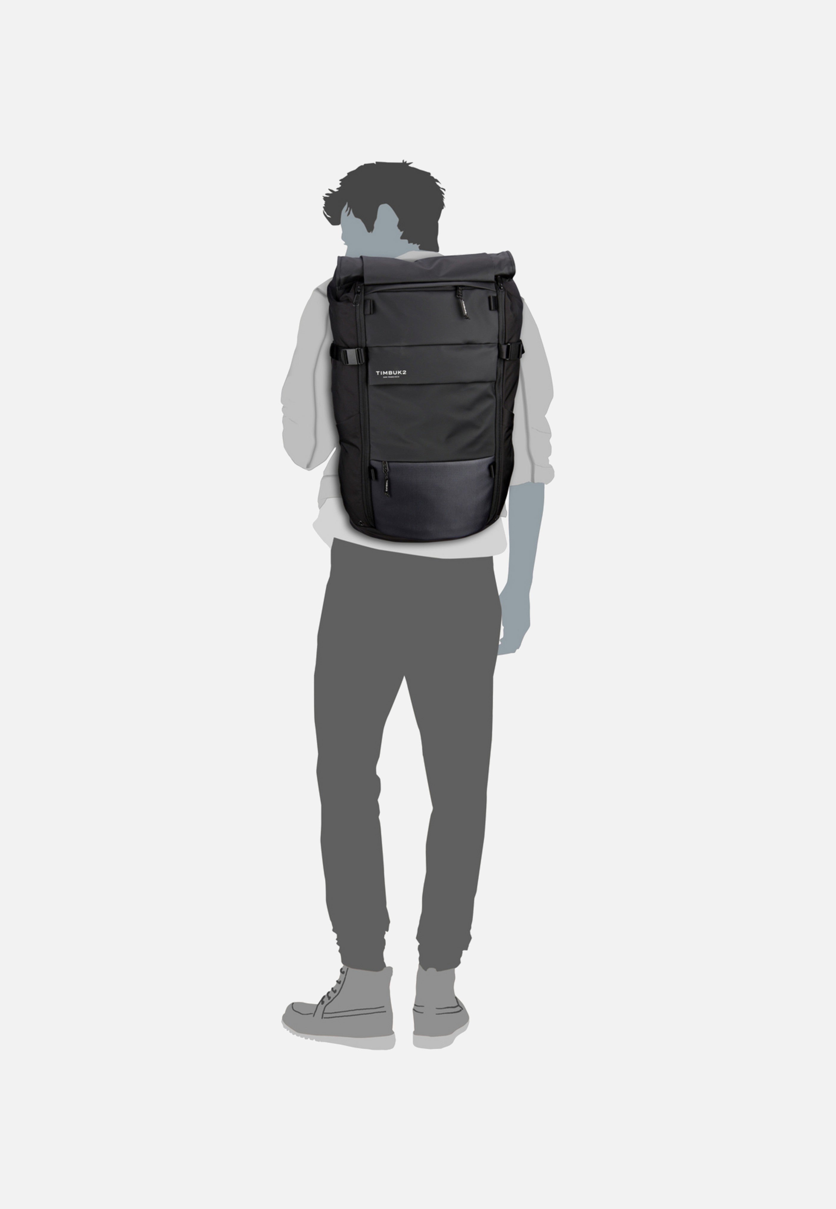 Timbuk2 Clark Pack Jet Black Rolltop Rucksack