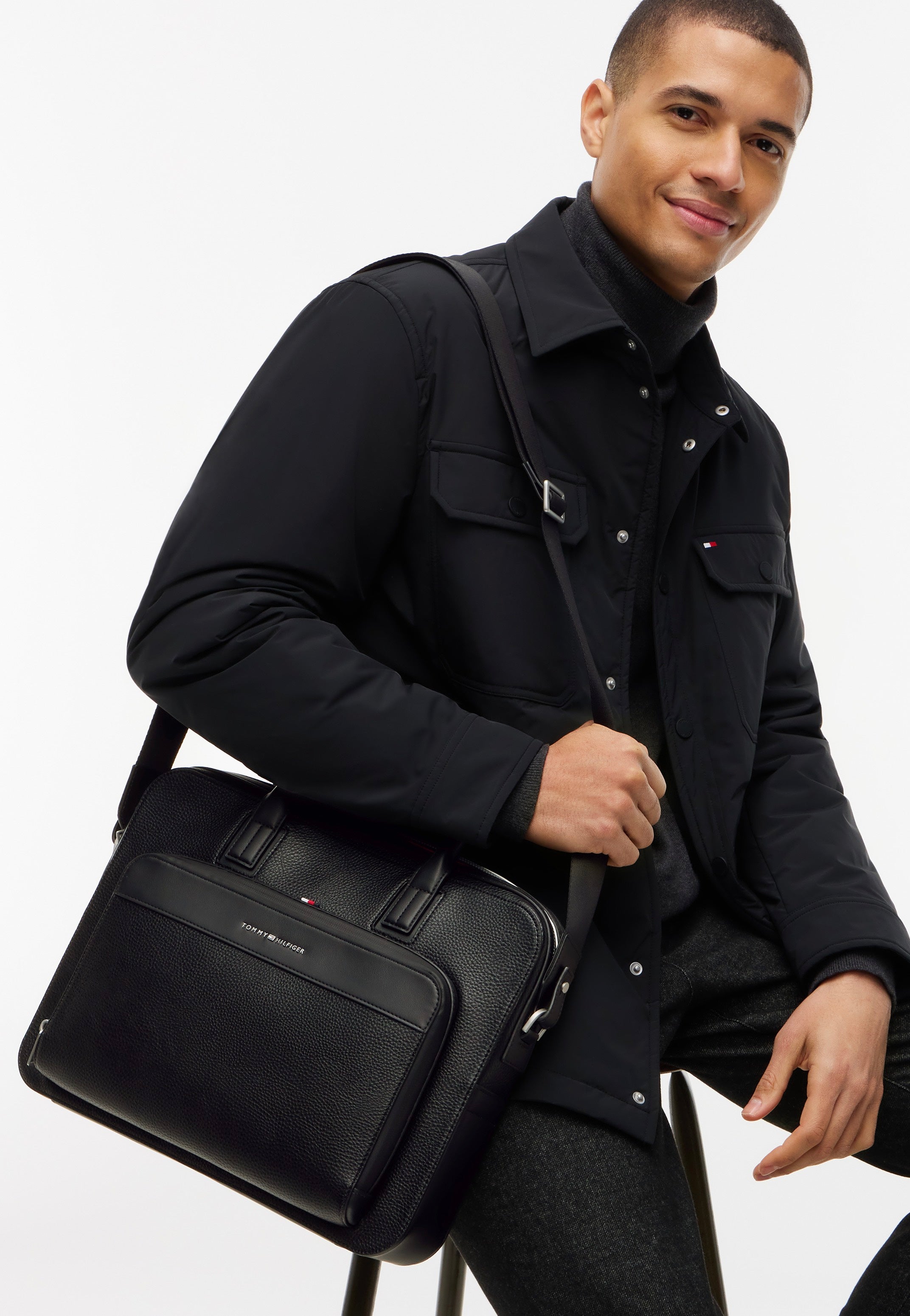 Tommy Hilfiger TH Central Slim Computer Black Aktentasche