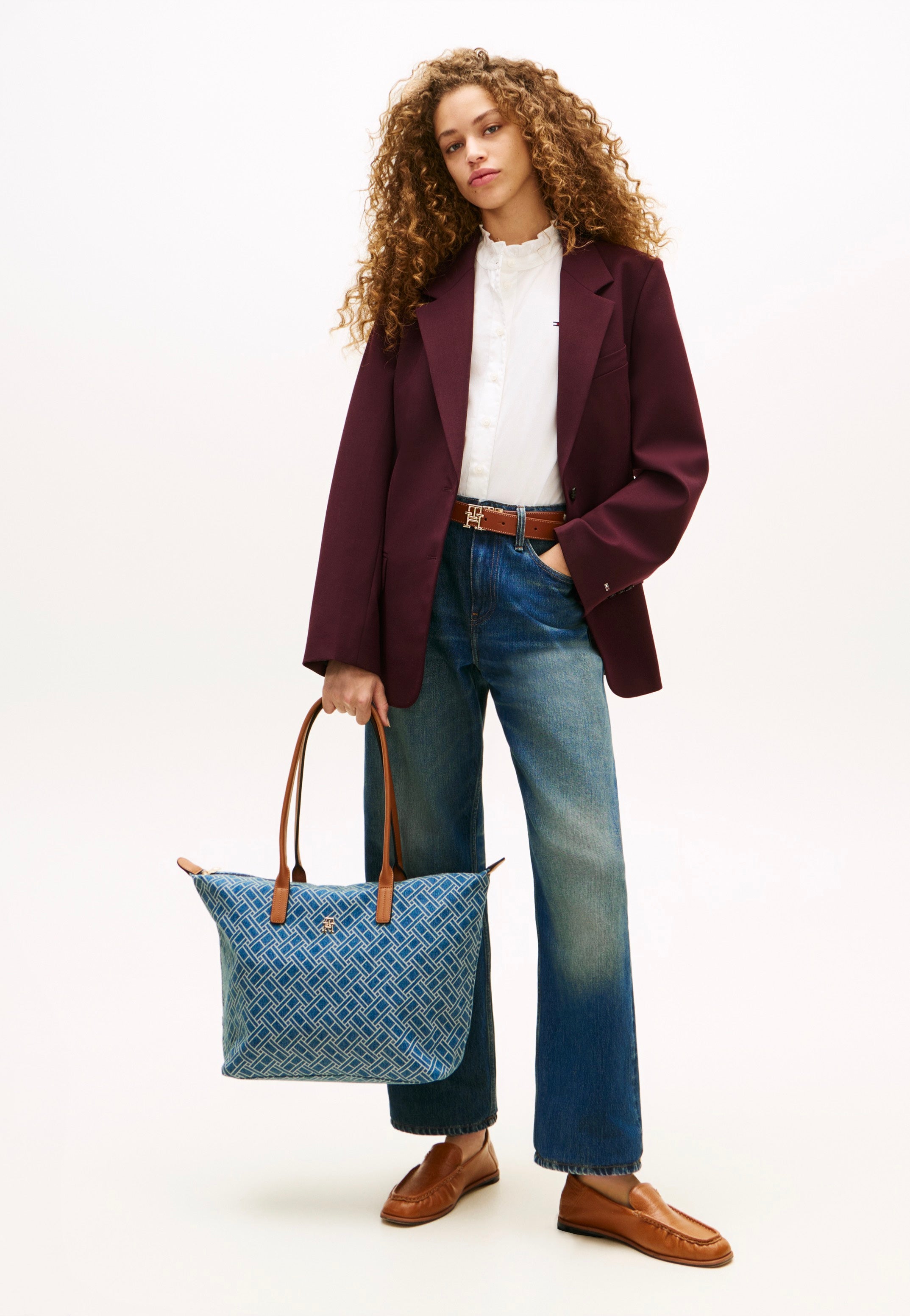 Tommy Hilfiger Popette Tote Denim Flag Blue Denim Shopper