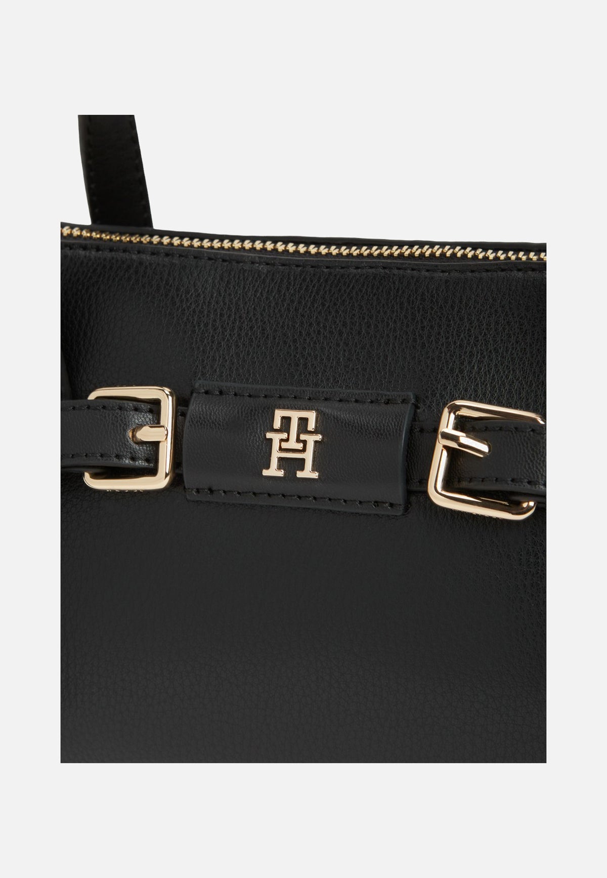 Tommy Hilfiger TH Buckle Mini Tote Black Tote Bag