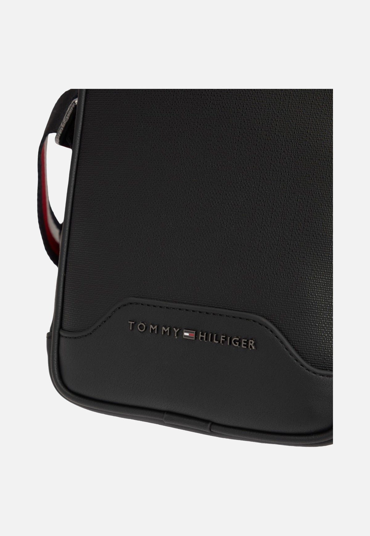 Tommy Hilfiger TH Textured Mini Reporter Black Crossbody Bag