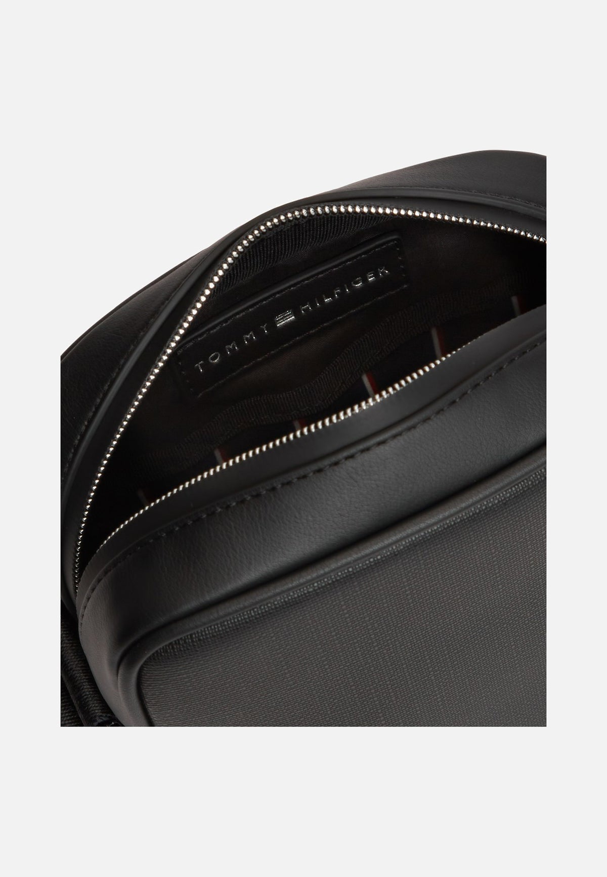 Tommy Hilfiger TH Textured Mini Reporter Black Crossbody Bag