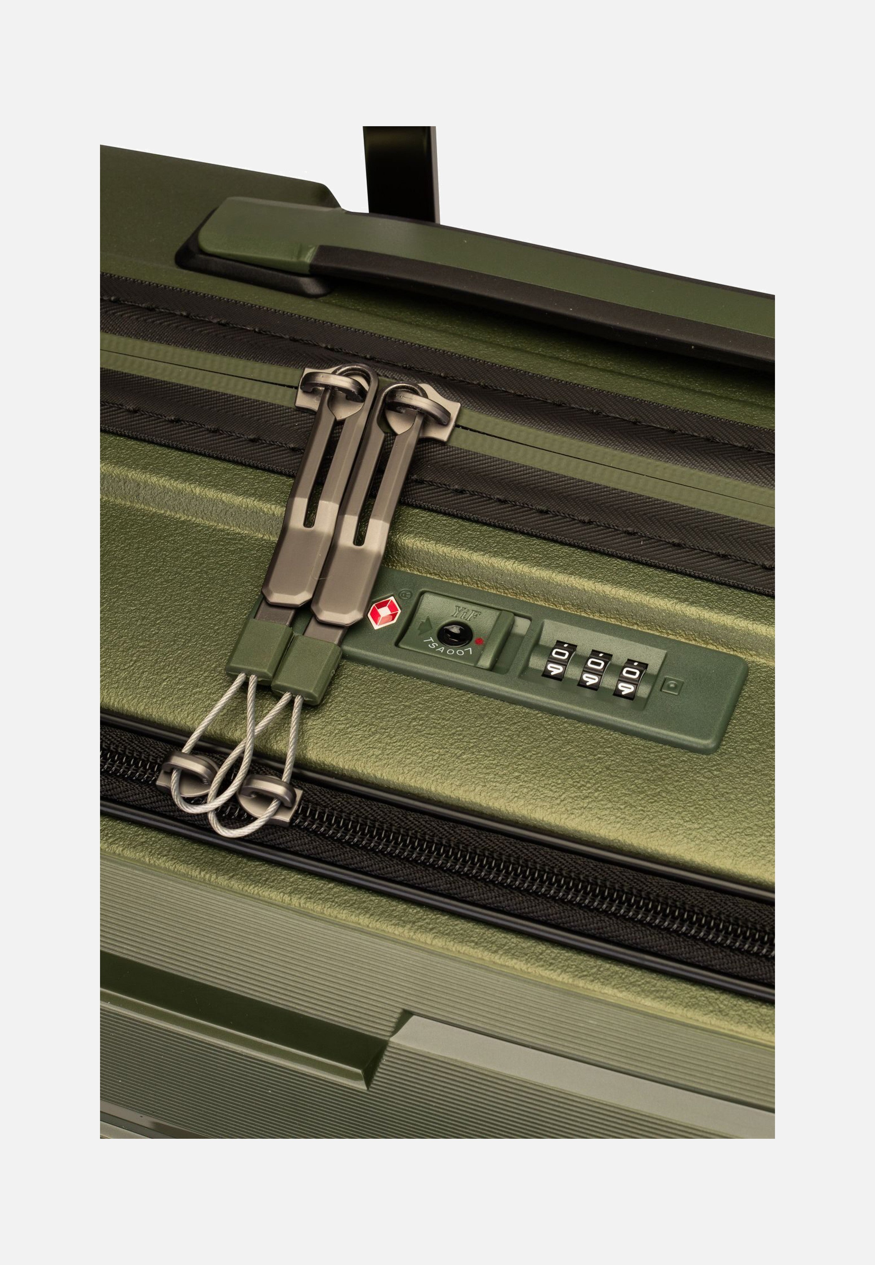 travelite Air Base 4-Rad Trolley S Vortasche Olive Koffer
