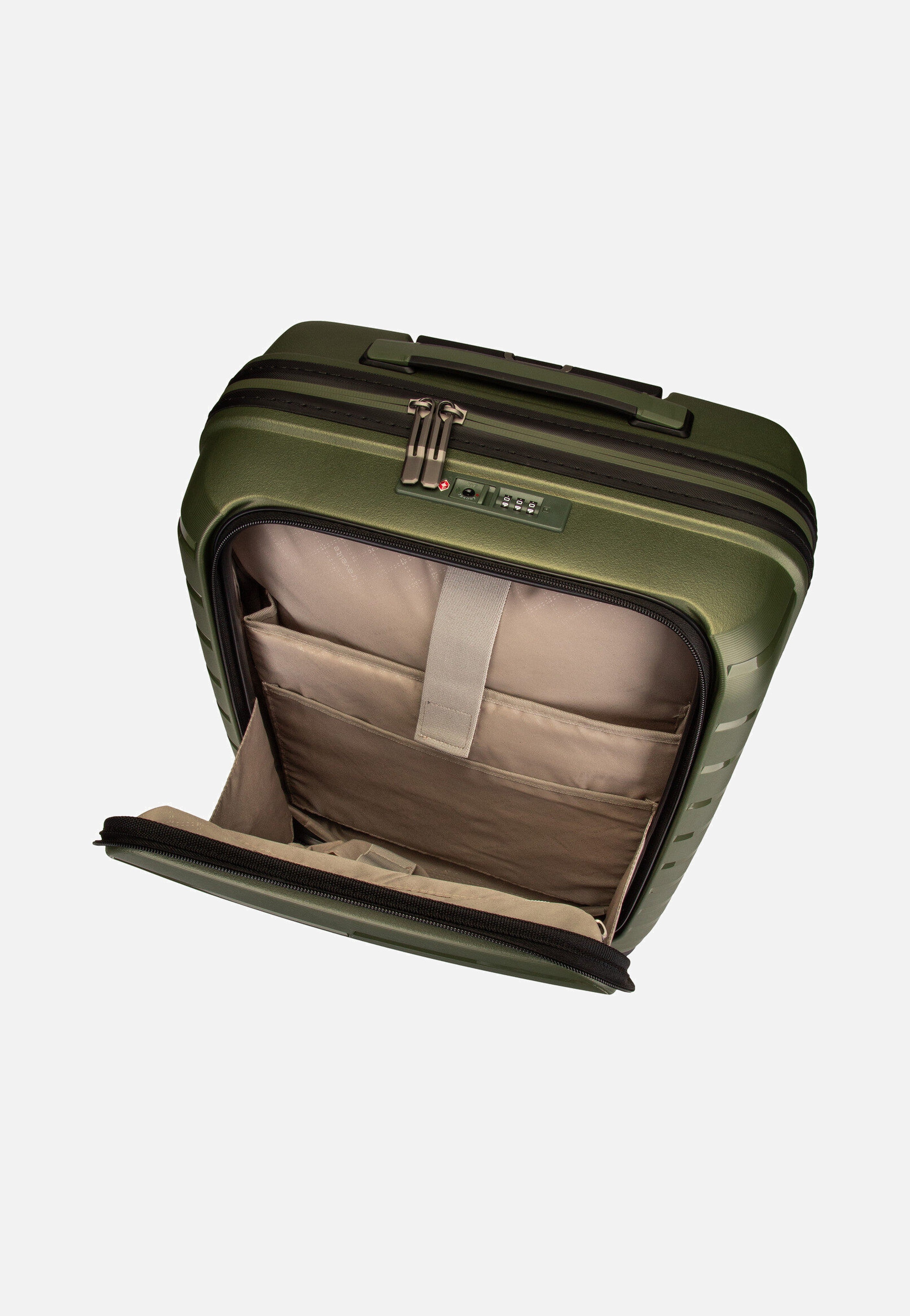 travelite Air Base 4-Rad Trolley S Vortasche Olive Koffer