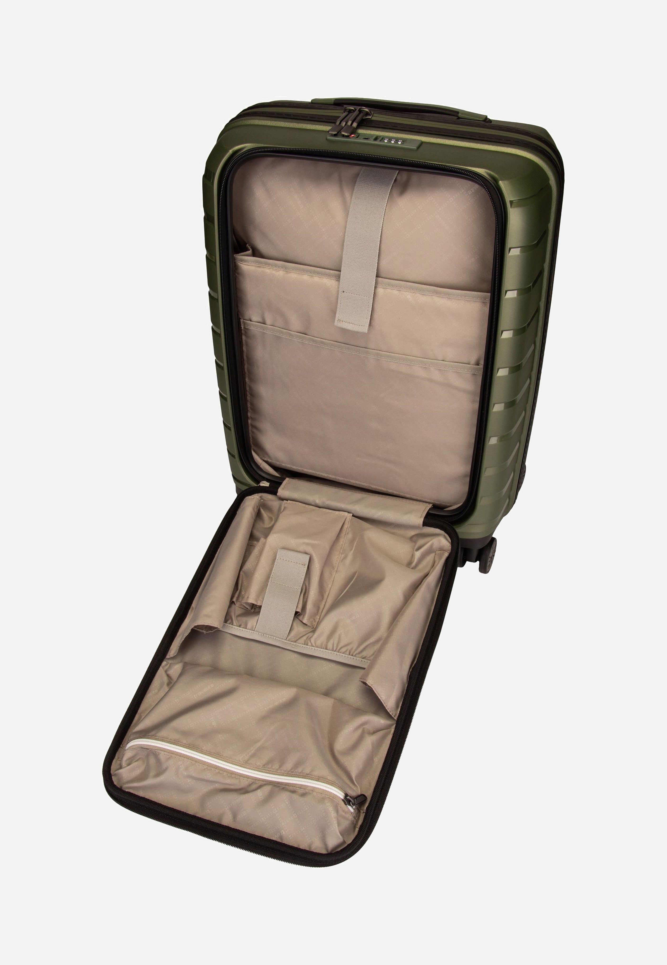 travelite Air Base 4-Rad Trolley S Vortasche Olive Koffer