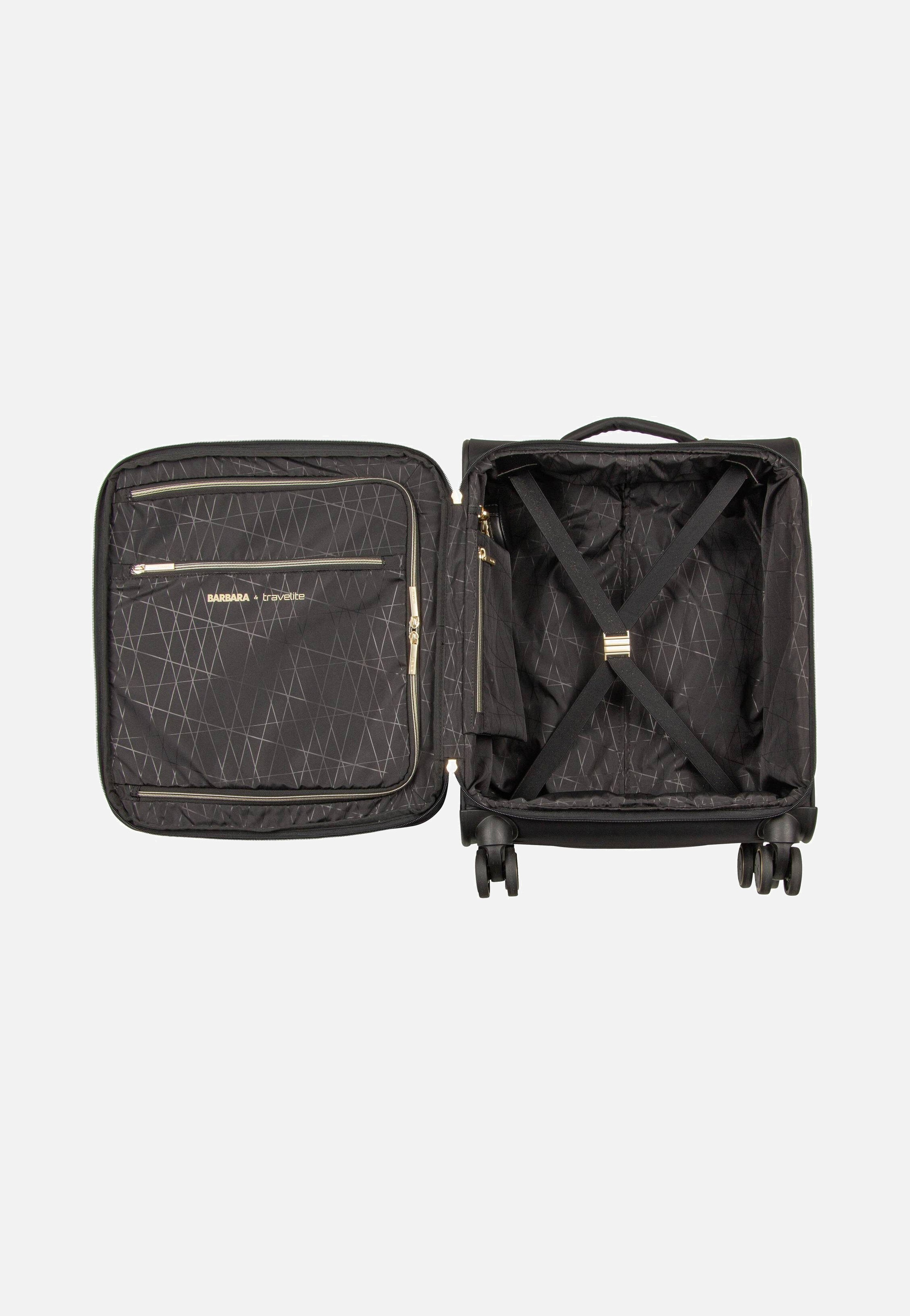 travelite Barbara Stepp 4W Trolley S Exp Black Koffer