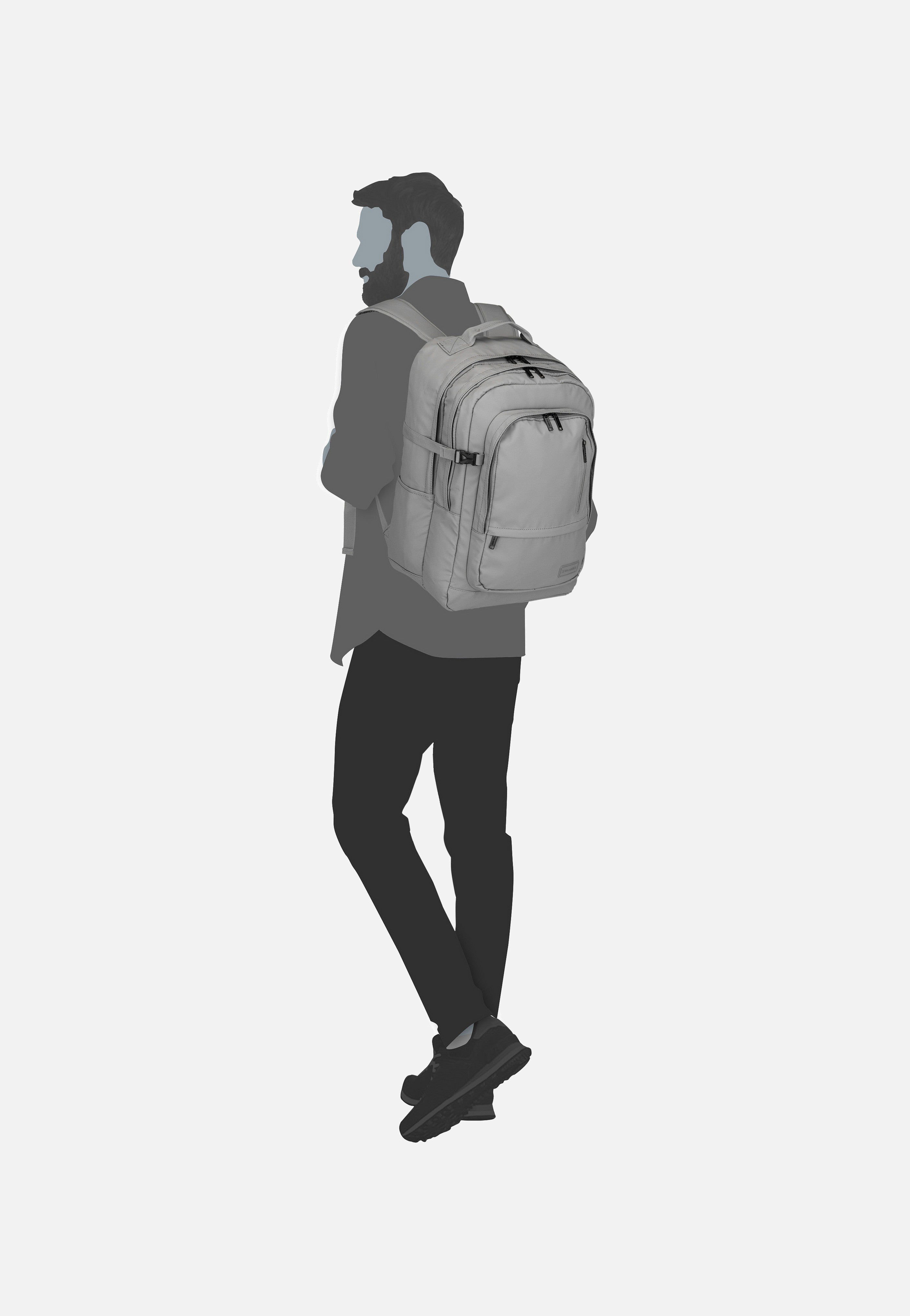 travelite Basics Rollup Daypack Hellgrau Rucksack