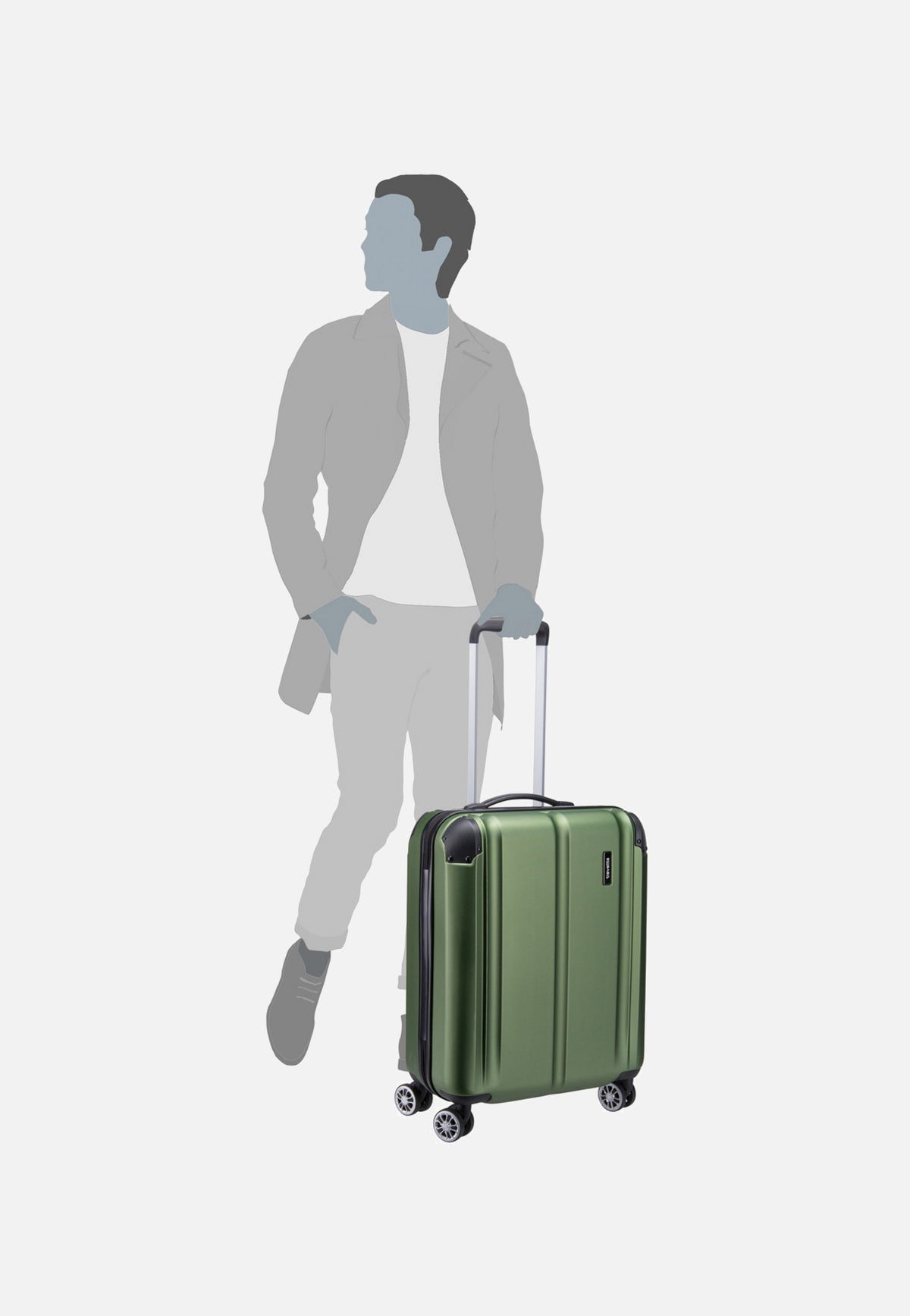 travelite City 4-Rad Trolley S Grün Koffer