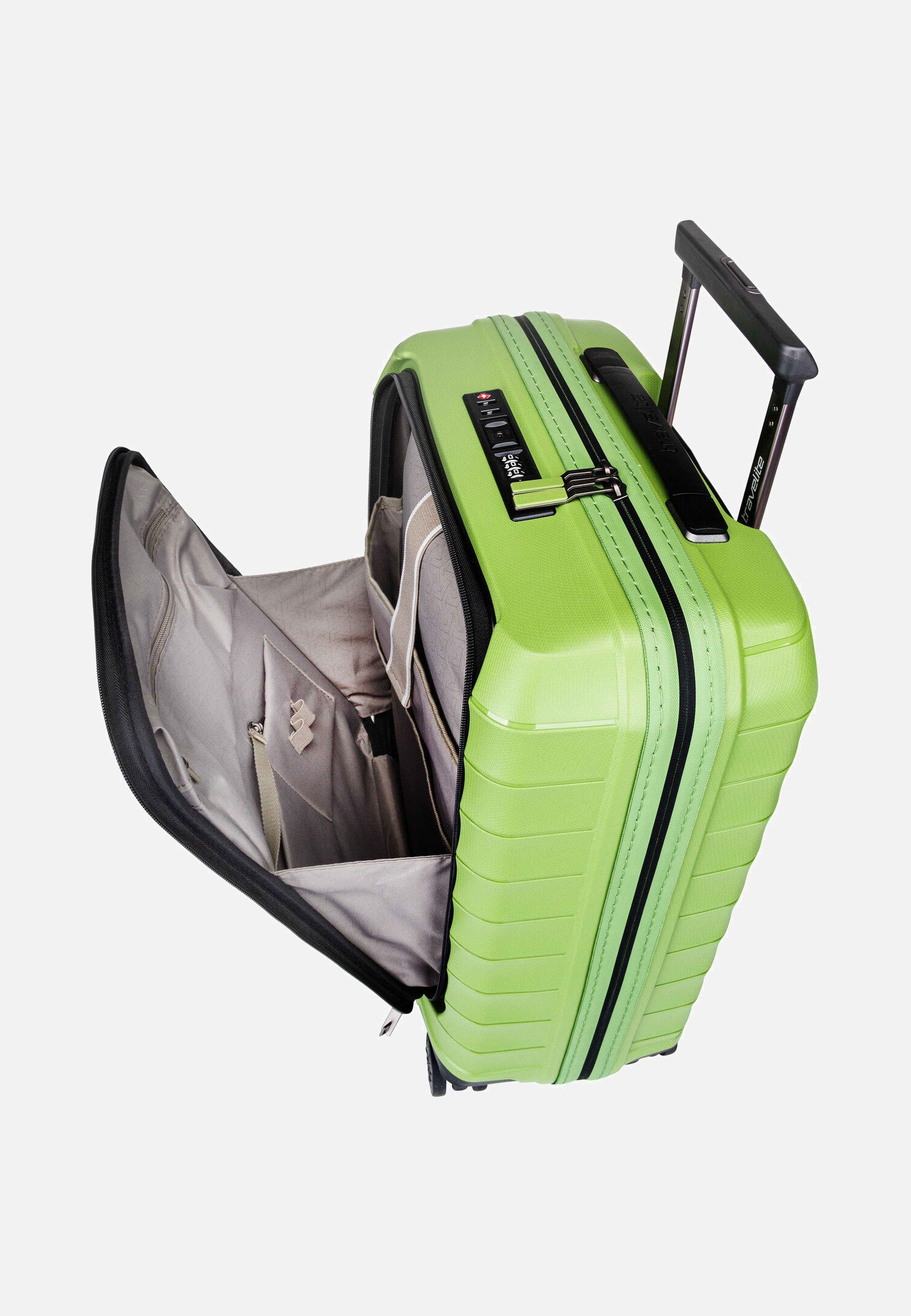 travelite Mooby 4w Trolley S Front Pocket Grün Koffer