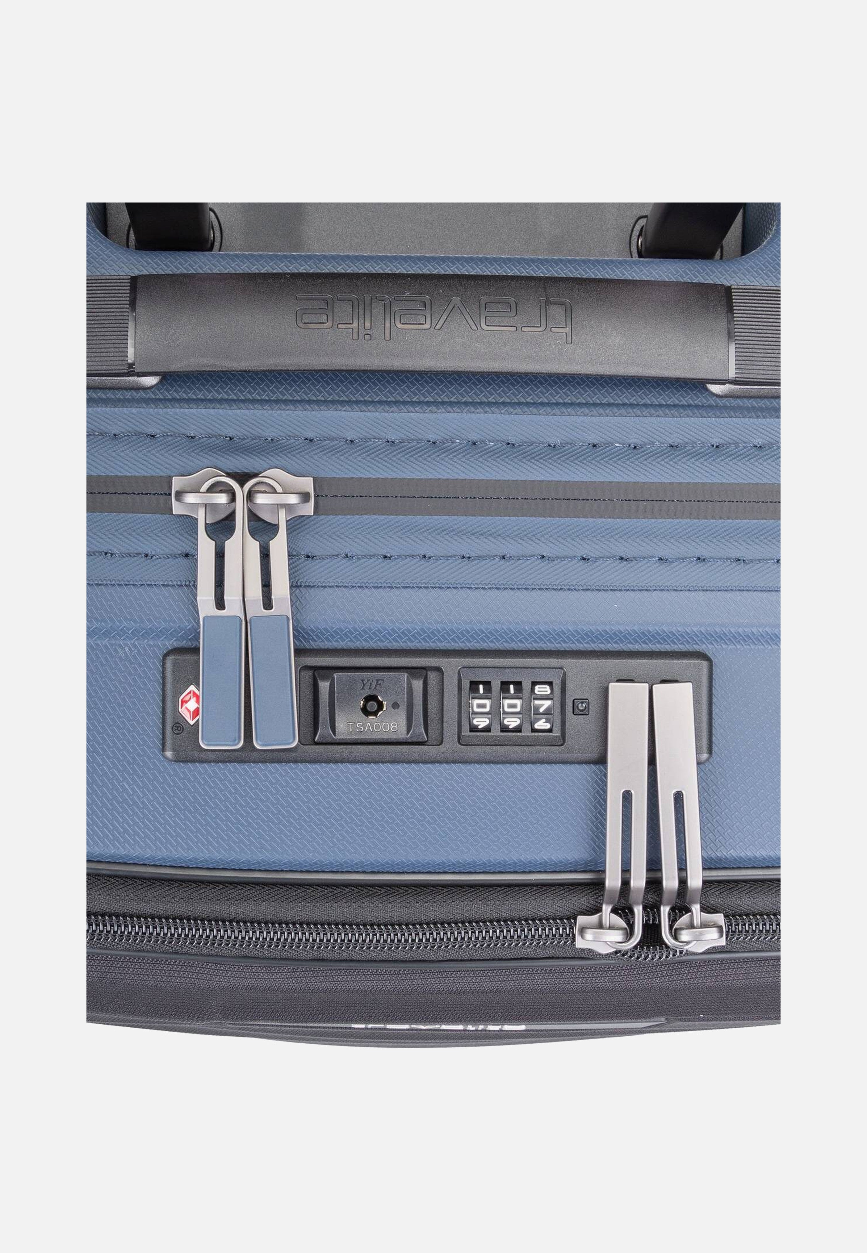 travelite Mooby 4w Trolley S Front Pocket Marine Koffer