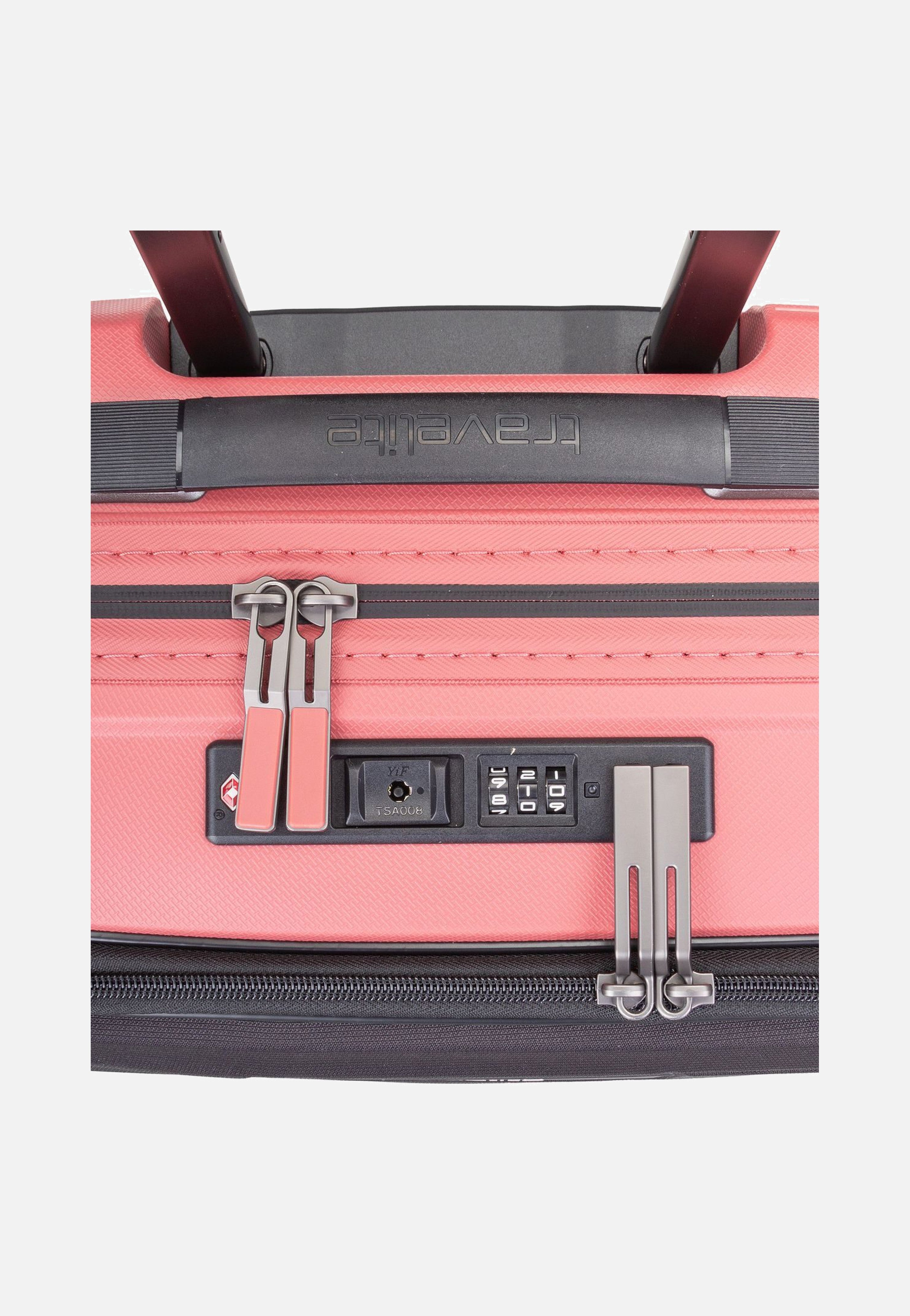 travelite Mooby 4w Trolley S Front Pocket Rot Koffer