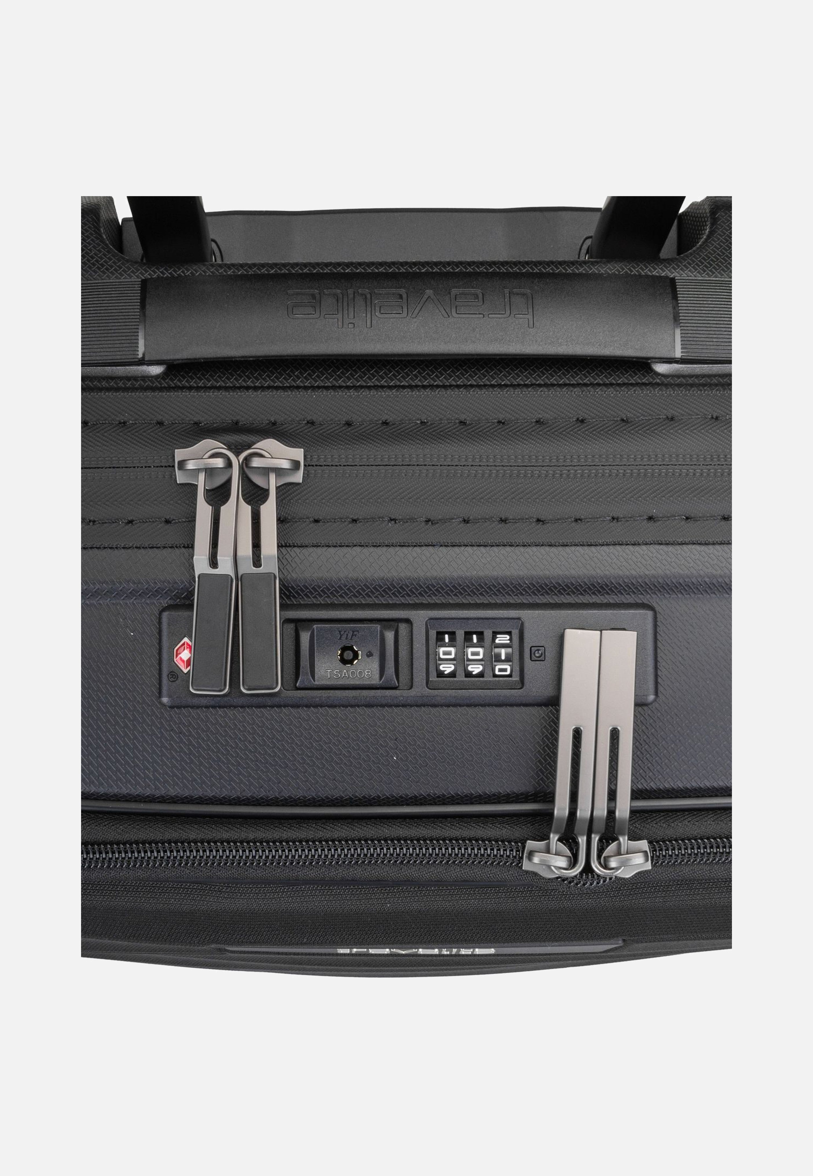 travelite Mooby 4w Trolley S Front Pocket Schwarz Koffer
