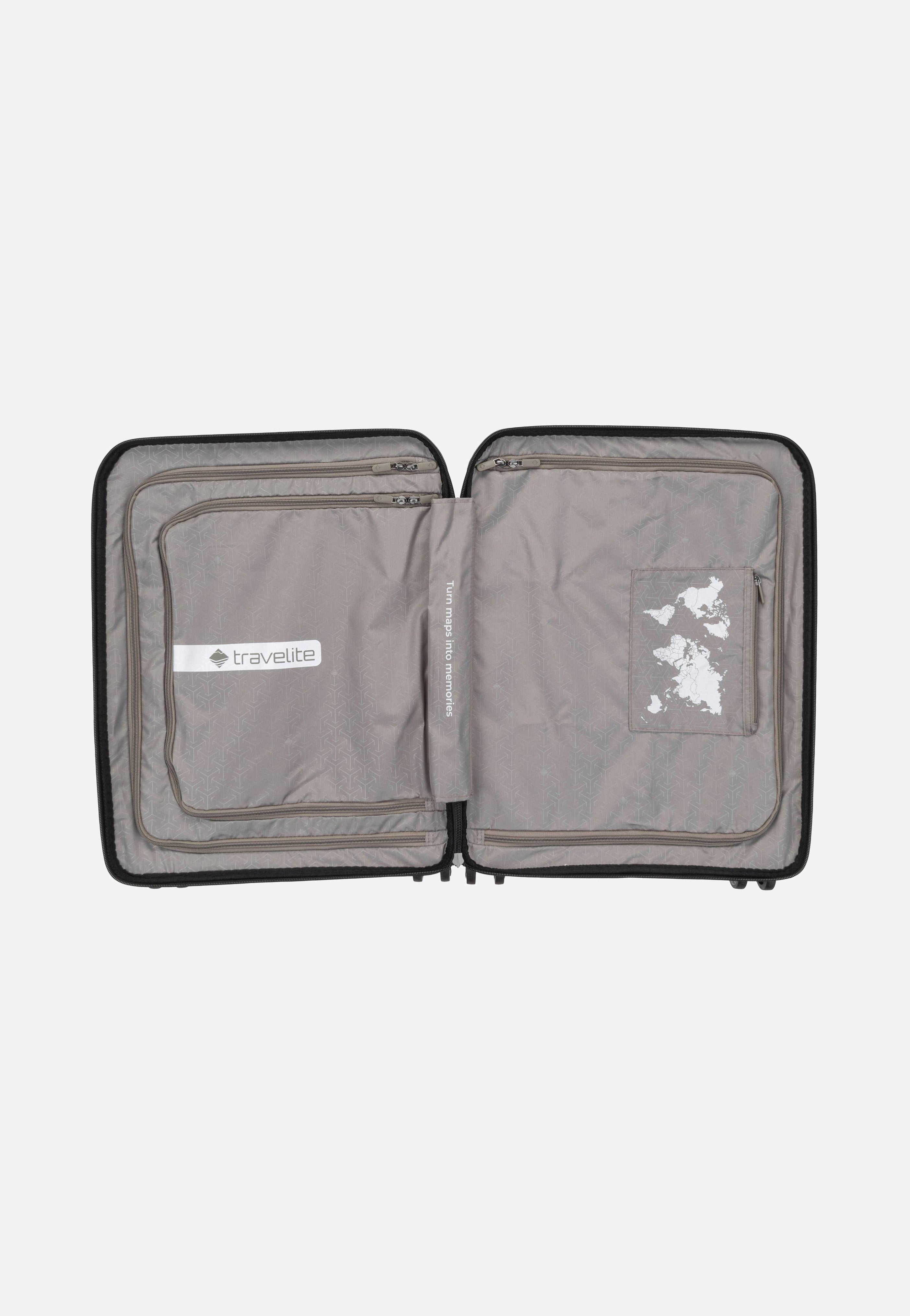 travelite Mooby 4w Trolley S Front Pocket Schwarz Koffer