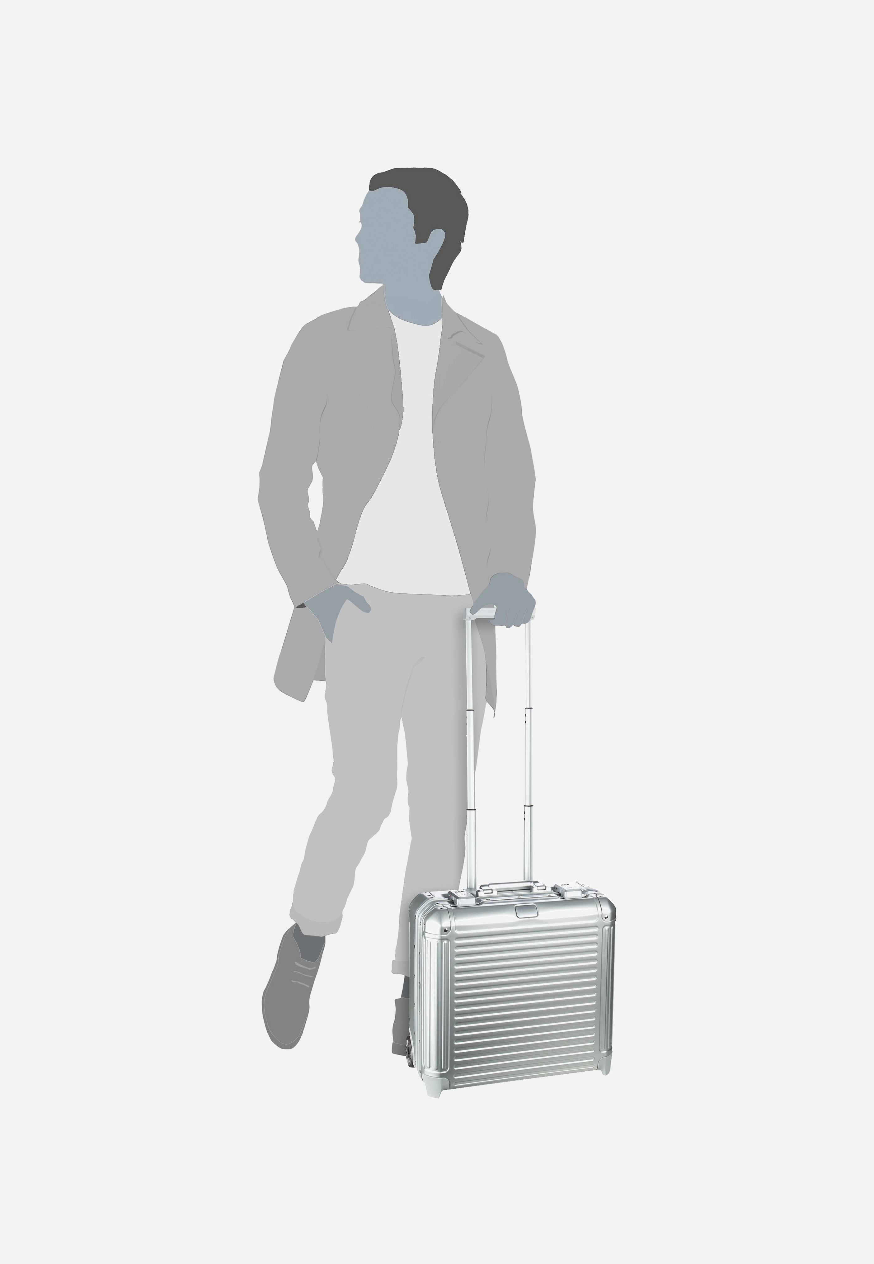 travelite Next Business Trolley Silber Pilotenkoffer
