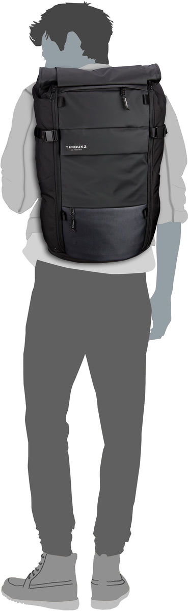 Timbuk2 Clark Pack Jet Black Rolltop Rucksack – Silhouettenansicht