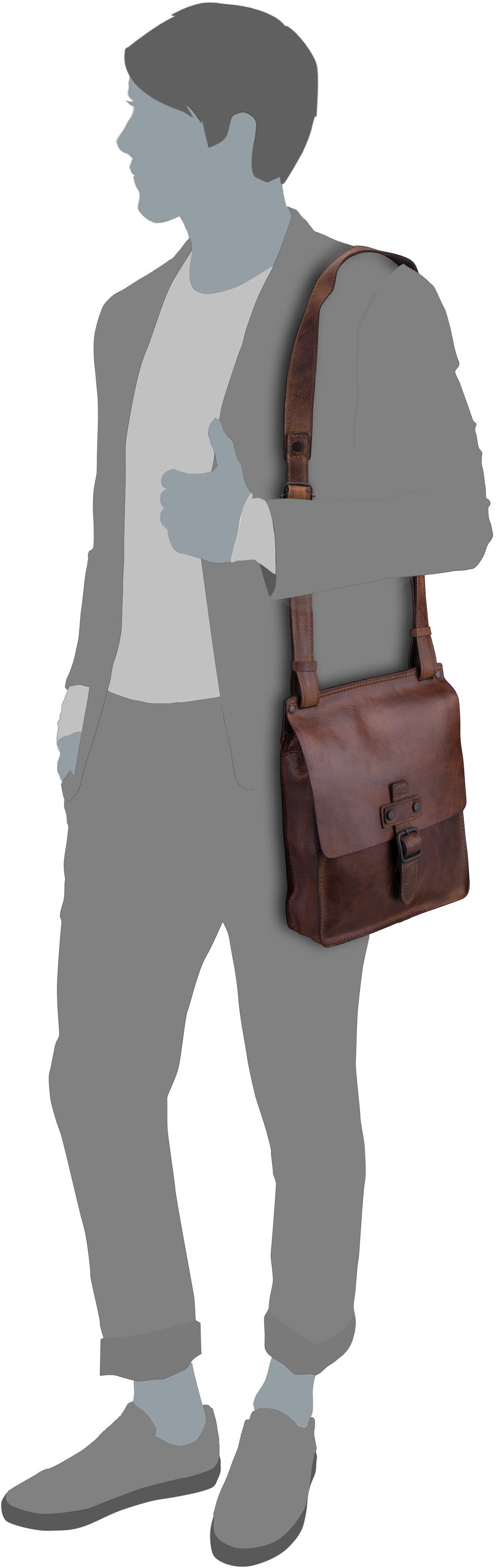 Harold's Aberdeen 2907 Braun Crossbody Bag – Silhouettenansicht