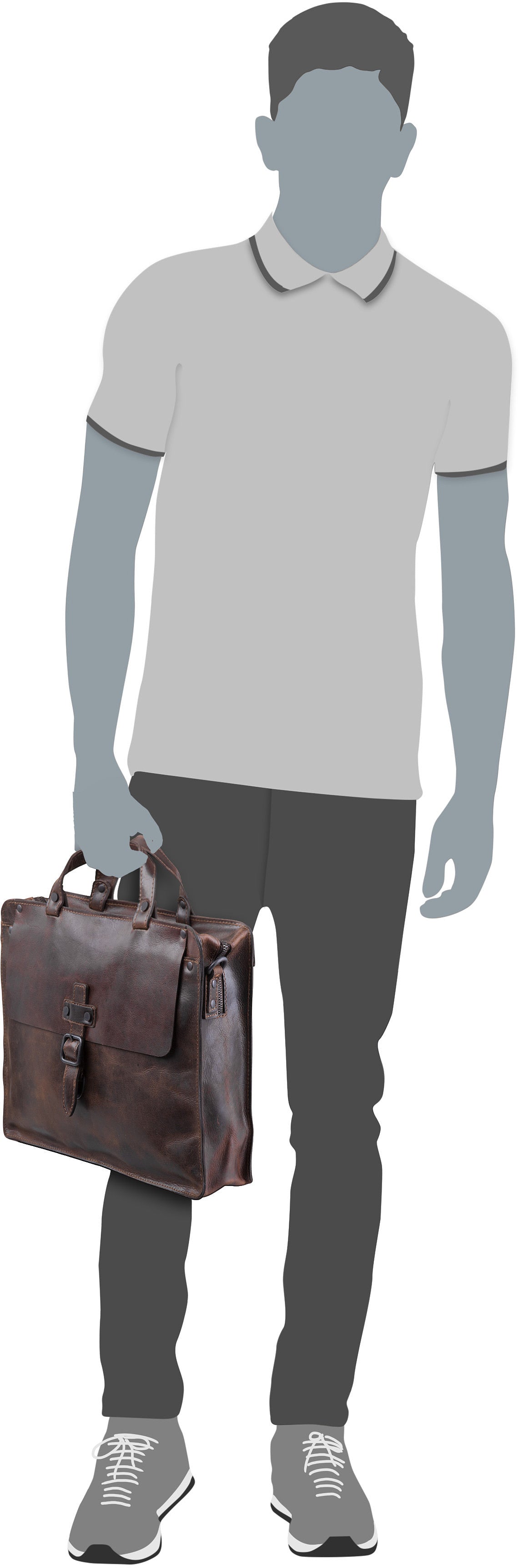 Harold's Aberdeen 2944 S Braun Aktentasche – Silhouettenansicht