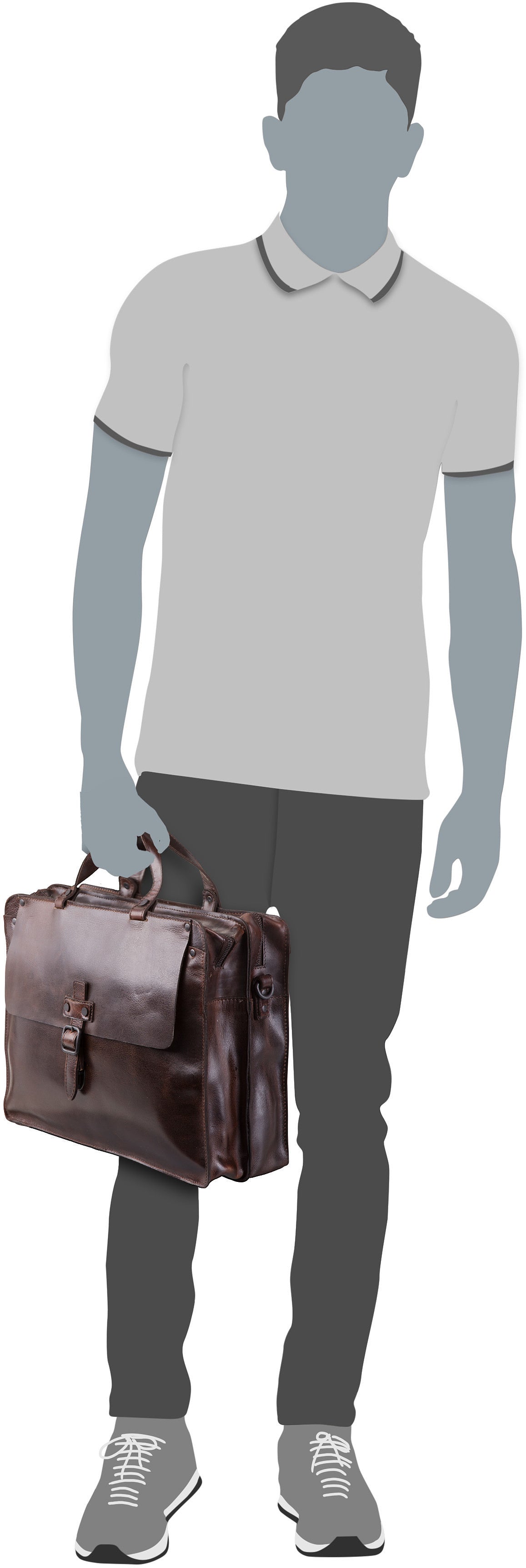 Harold's Aberdeen 2945 Twin Schwarz Aktentasche – Silhouettenansicht