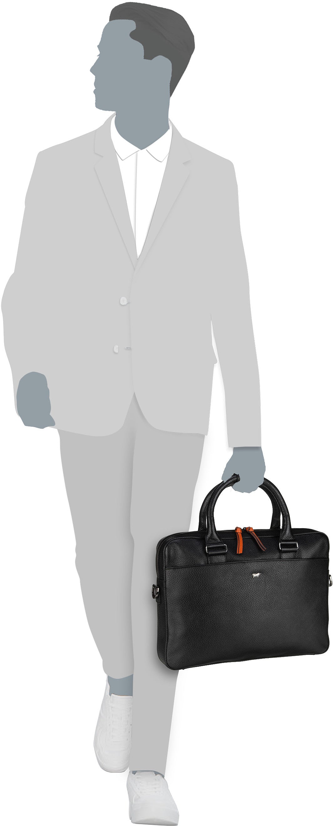 Braun Büffel Novara 26365 Schwarz Aktentasche – Silhouettenansicht