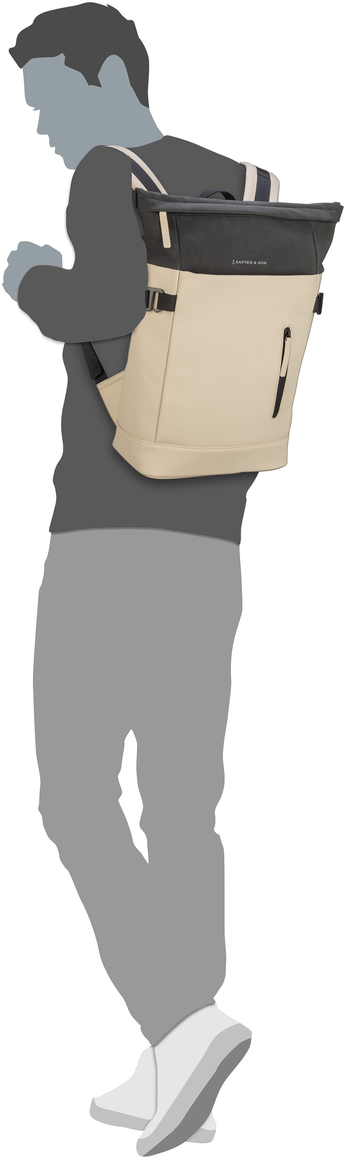 Kapten & Son Aarhus Oyster Rucksack – Silhouettenansicht
