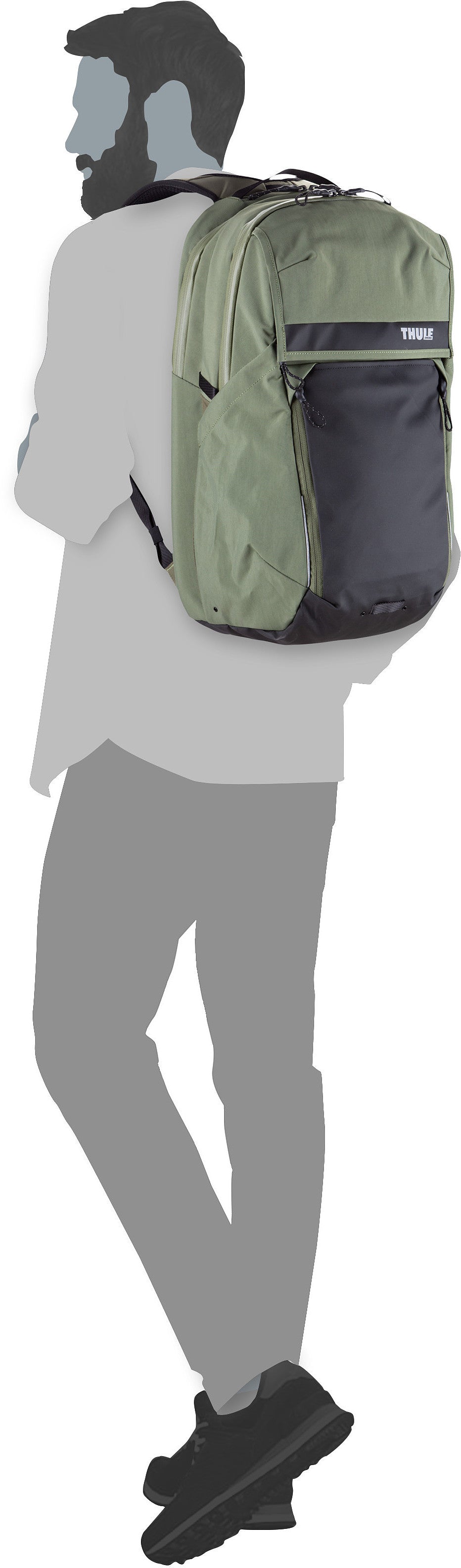 Thule Paramount Commuter 27L Olivine Rucksack – Silhouettenansicht