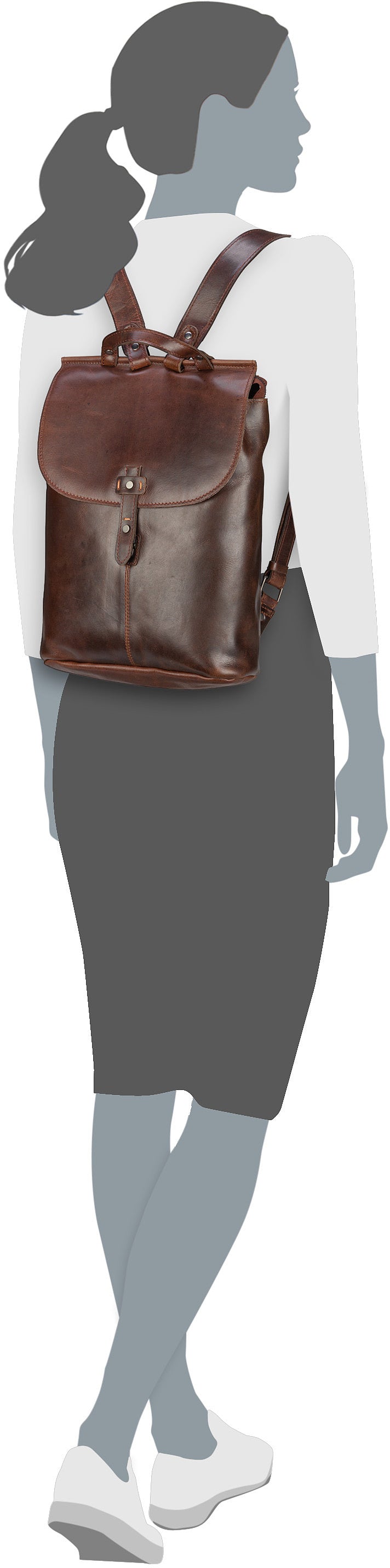 Harold's Aberdeen Schwarz Rucksack – Silhouettenansicht