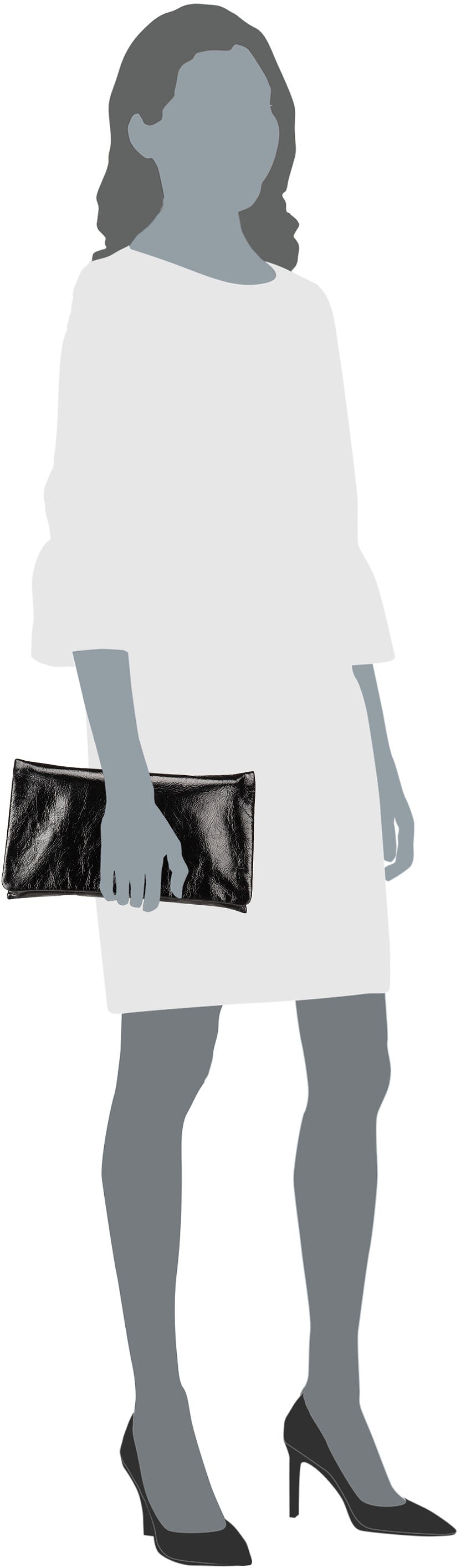 abro Athene 26647 Black/Nickel Clutch – Silhouettenansicht