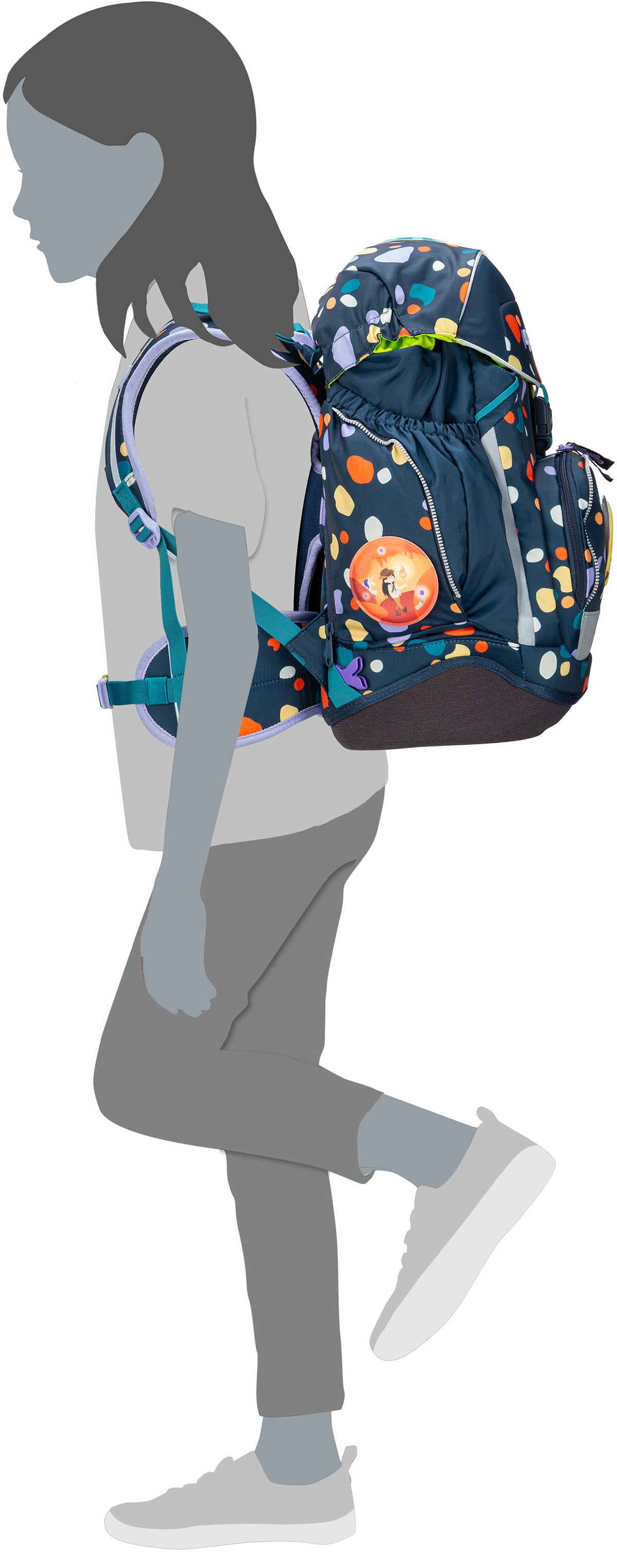 ergobag pack Set 2022 Bärnsteinhöhle Schulranzen – Silhouettenansicht