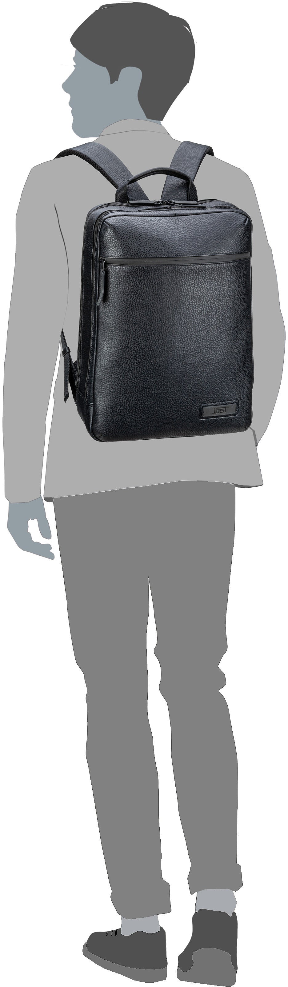 Jost Stockholm Daypack Black Rucksack – Silhouettenansicht
