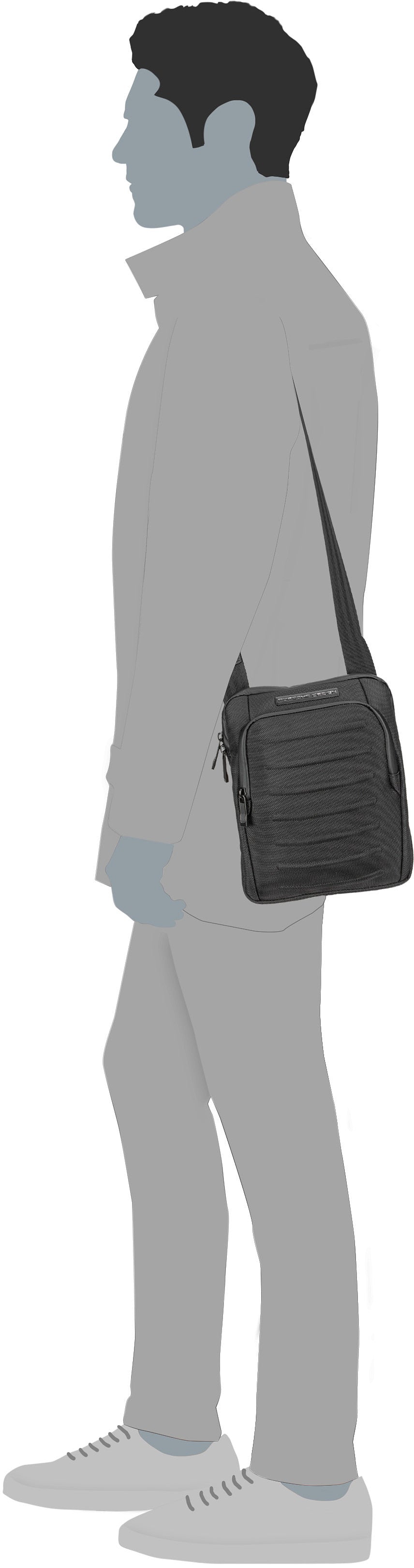 Porsche Design Roadster Pro S Dark Blue Crossbody Bag – Silhouettenansicht