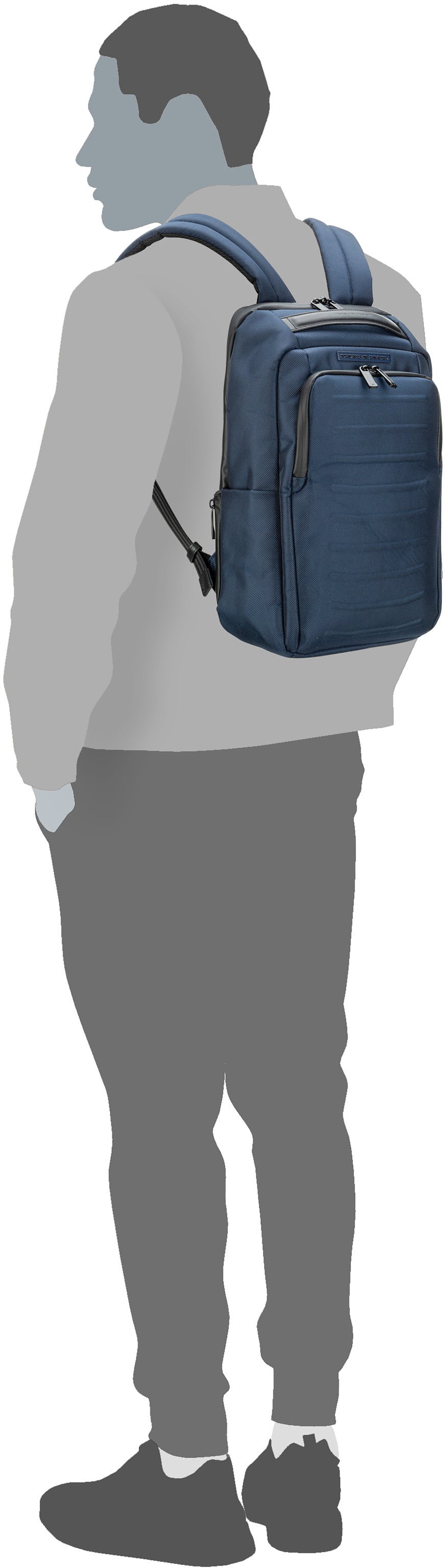 Porsche Design Roadster Pro XS Dark Blue Rucksack – Silhouettenansicht