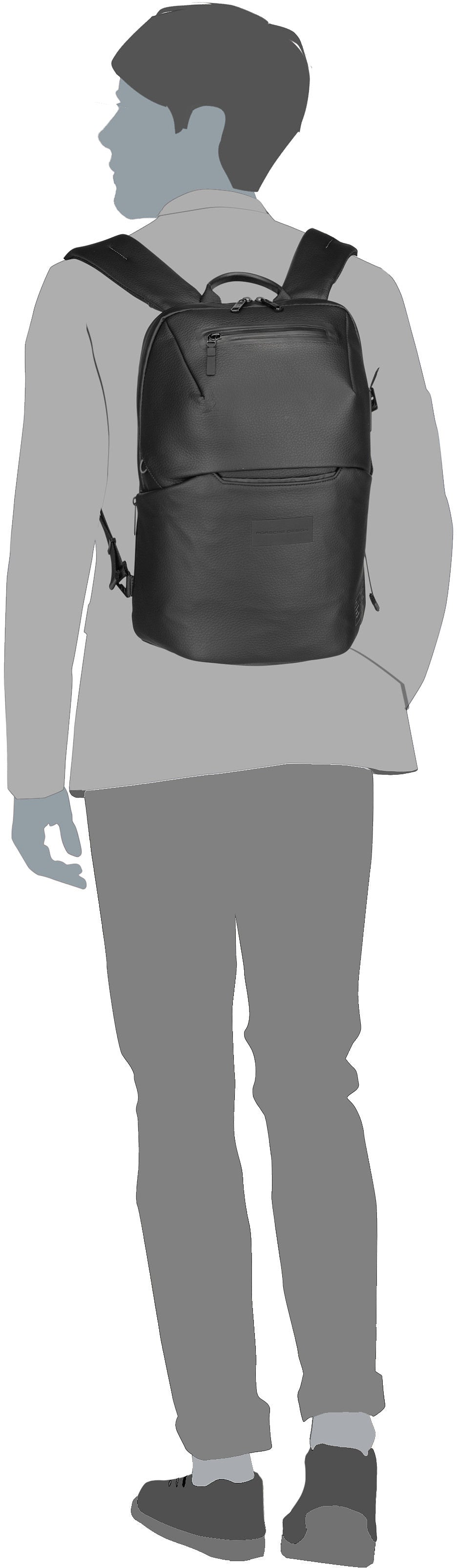 Porsche Design Urban Eco Leather XS Black Rucksack – Silhouettenansicht