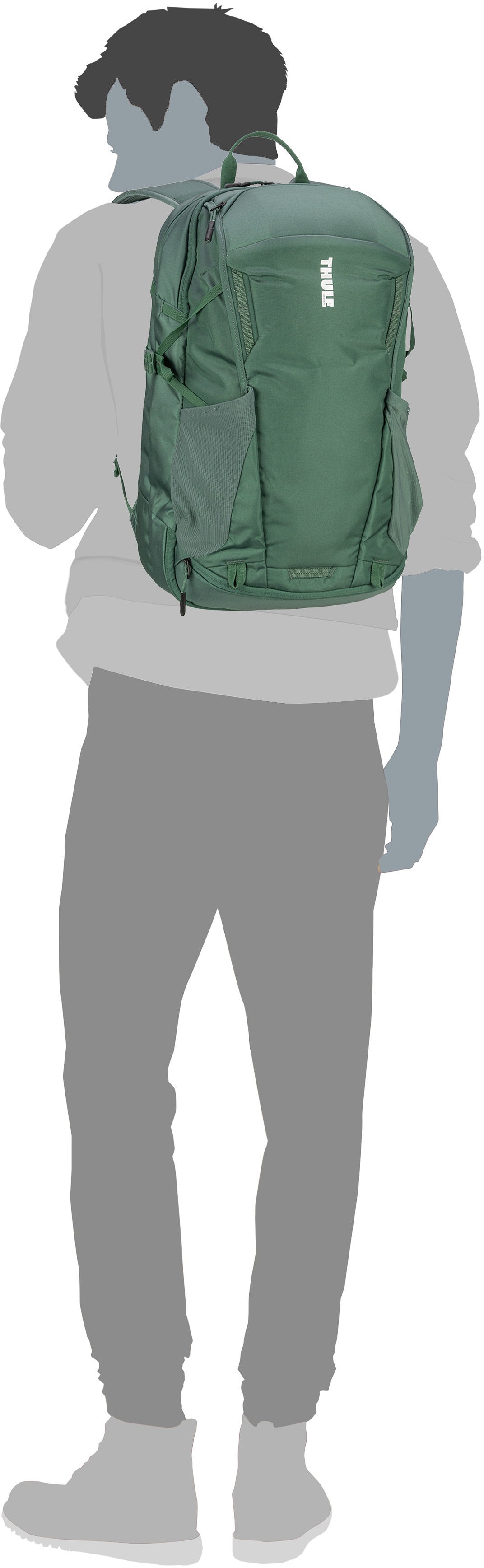 Thule EnRoute 30L Mallard Green Rucksack – Silhouettenansicht