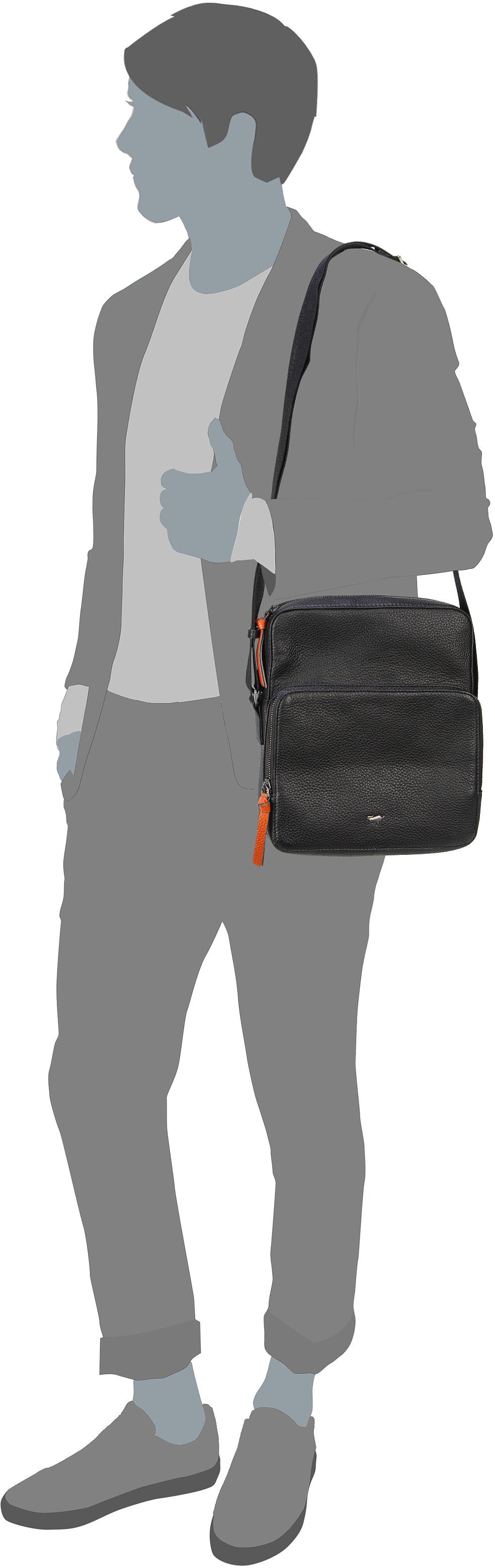 Braun Büffel Novara 26354 Braun Crossbody Bag – Silhouettenansicht