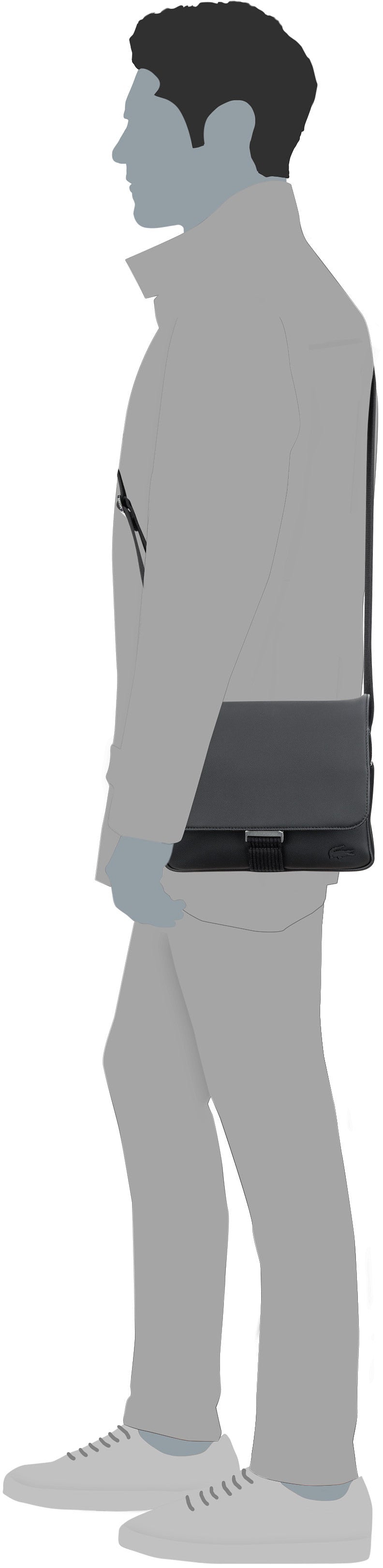 Lacoste Men´s Classic Bag 4428 Noir Crossbody Bag – Silhouettenansicht