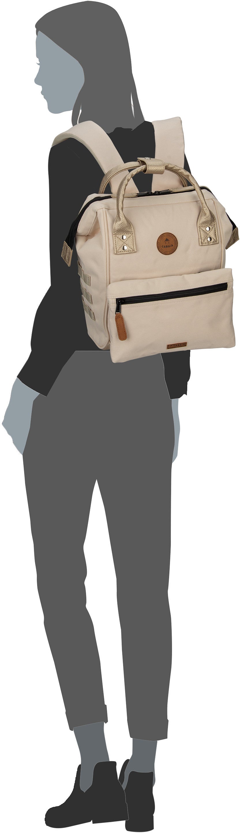 Cabaia Adventurer Recycled Oxford Small Sameiro Sanctuary Rucksack – Silhouettenansicht